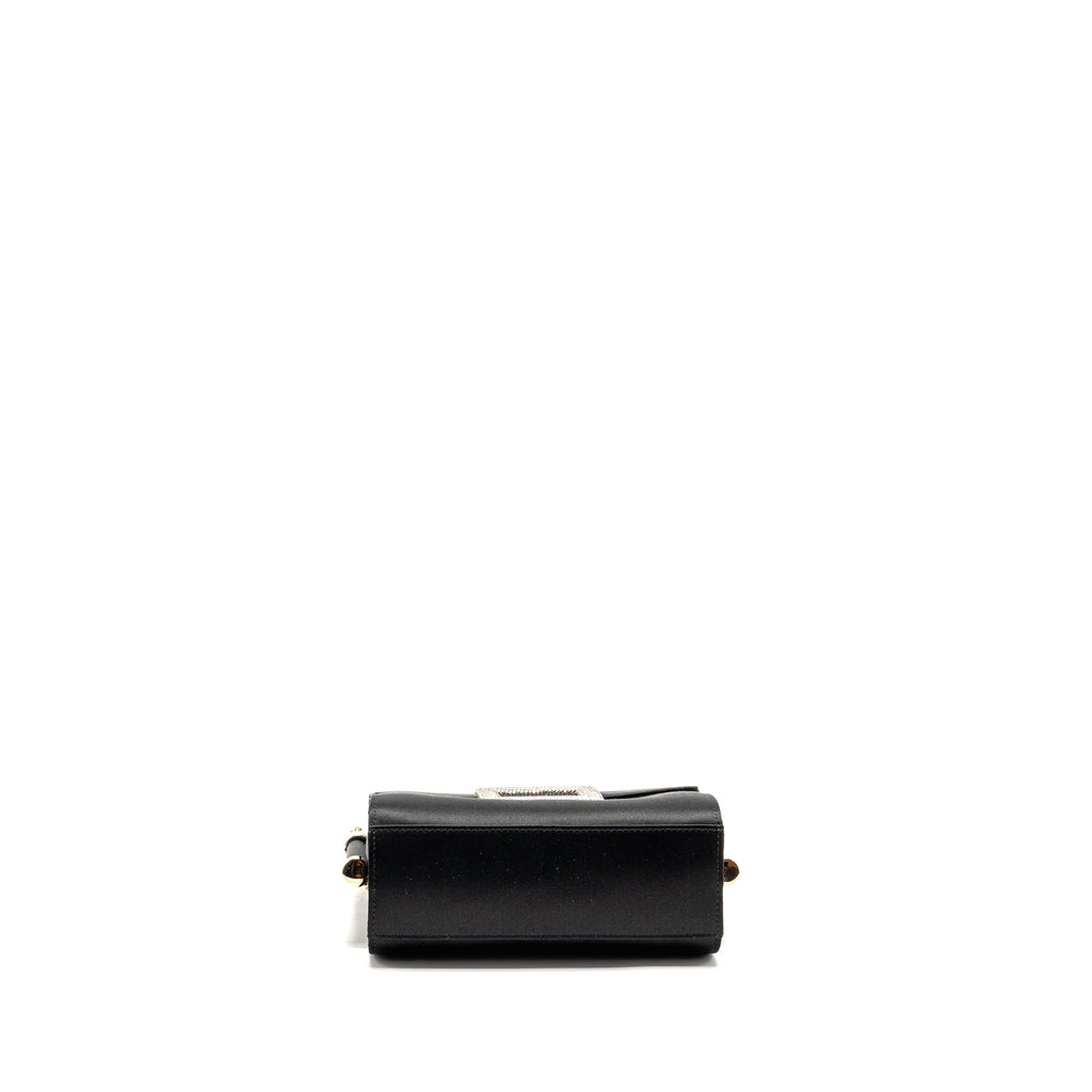 ROGER VIVIER MISS VIV MINI BAG SATIN BLACK LGHW