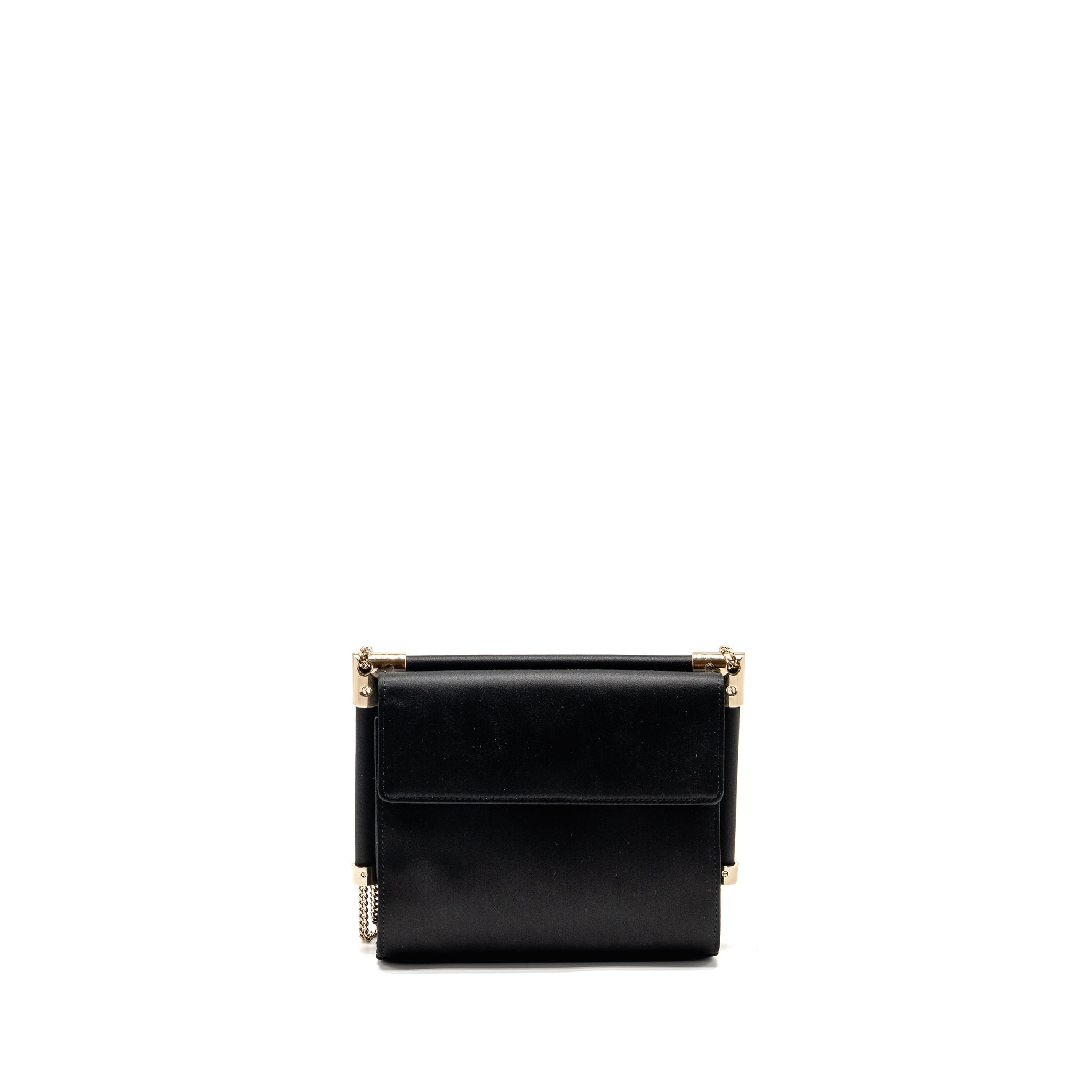 ROGER VIVIER MISS VIV MINI BAG SATIN BLACK LGHW