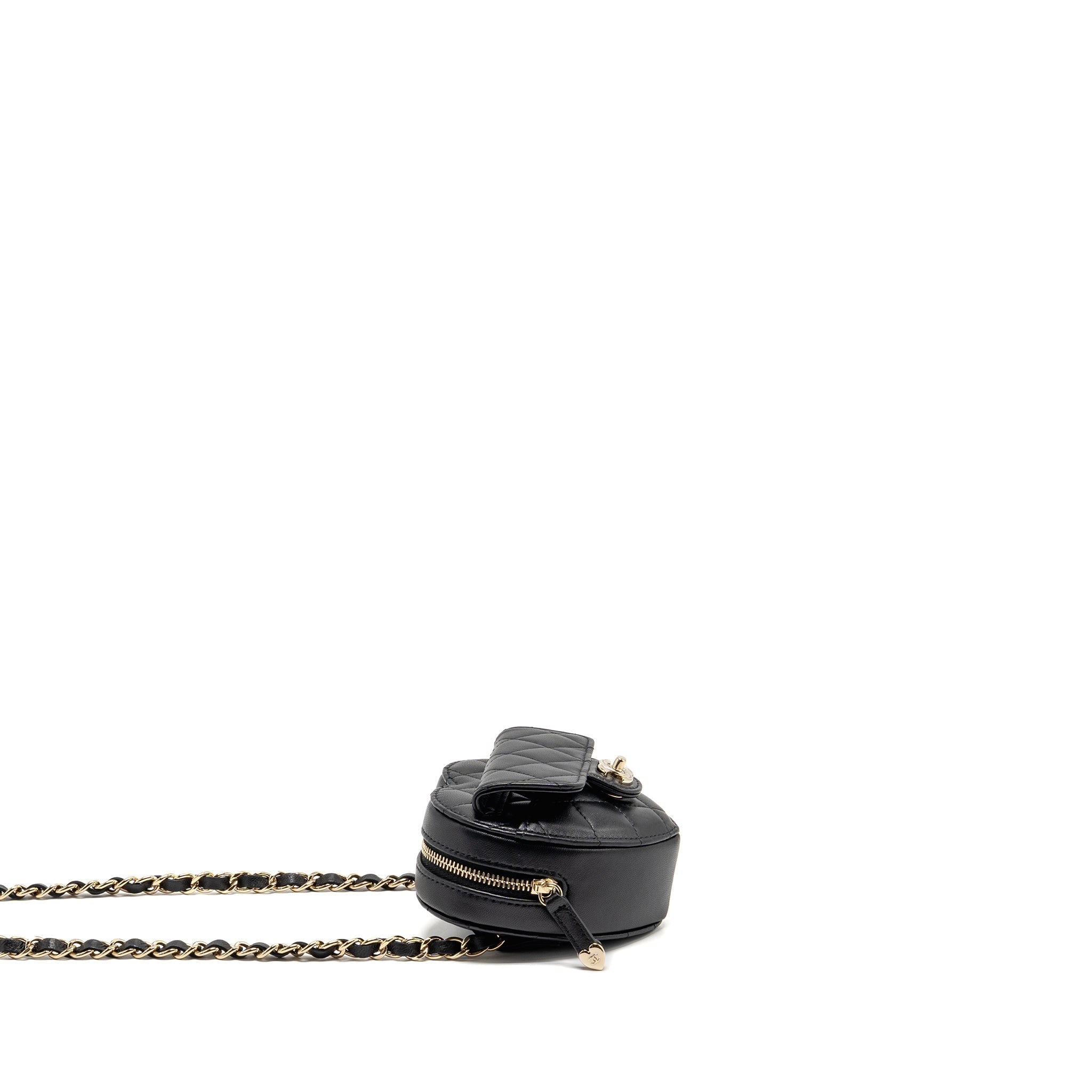 CHANEL 22S HEART BELT BAG LAMBSKIN BLACK LGHW