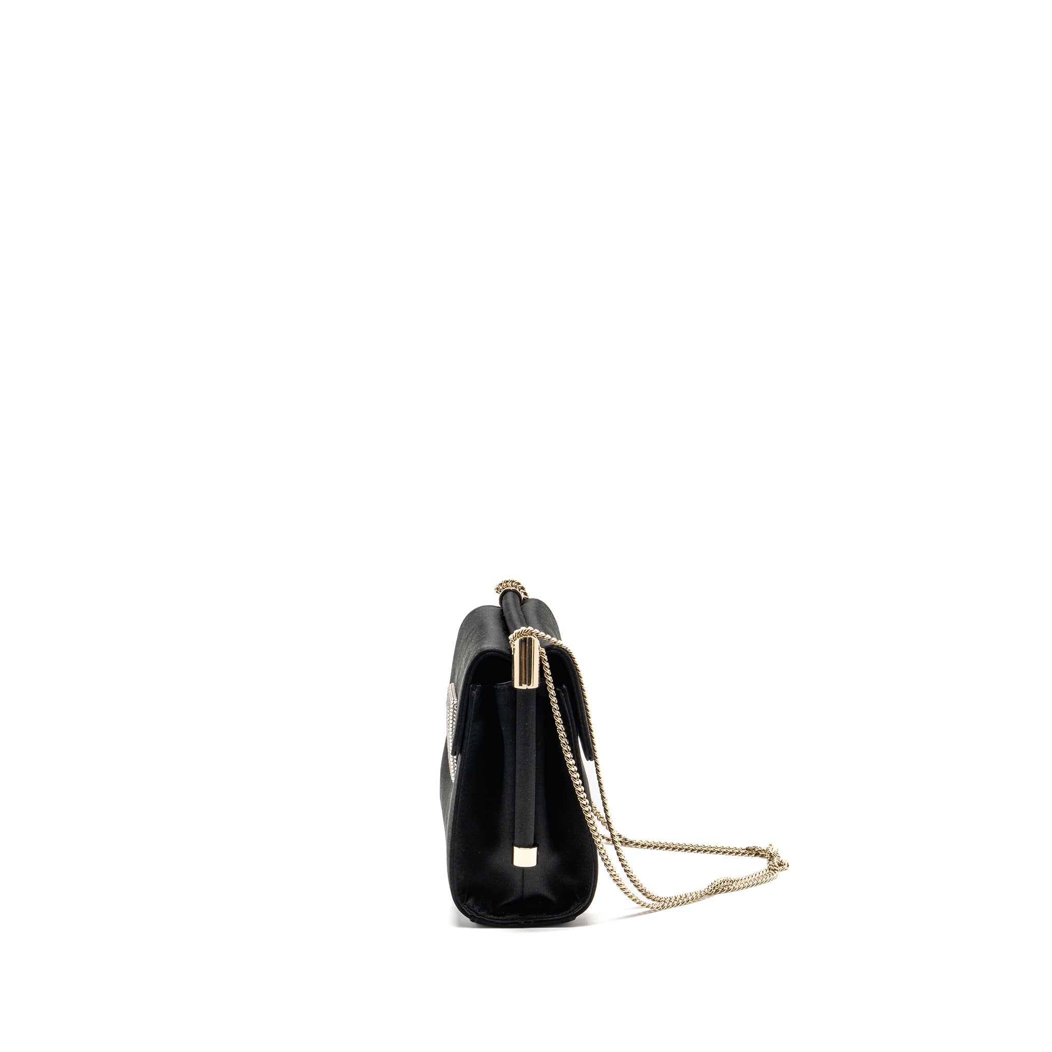 ROGER VIVIER MISS VIV MINI BAG SATIN BLACK LGHW