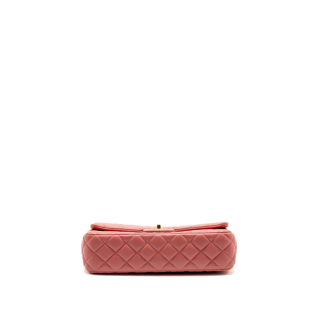 CHANEL CHARM CHAIN QUILTED FLAP BAG LAMBSKIN PINK LGHW