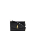 SAINT LAURENT/YSL MINI UPTOWN CROSSBODY BAG CALFSKIN BLACK GHW