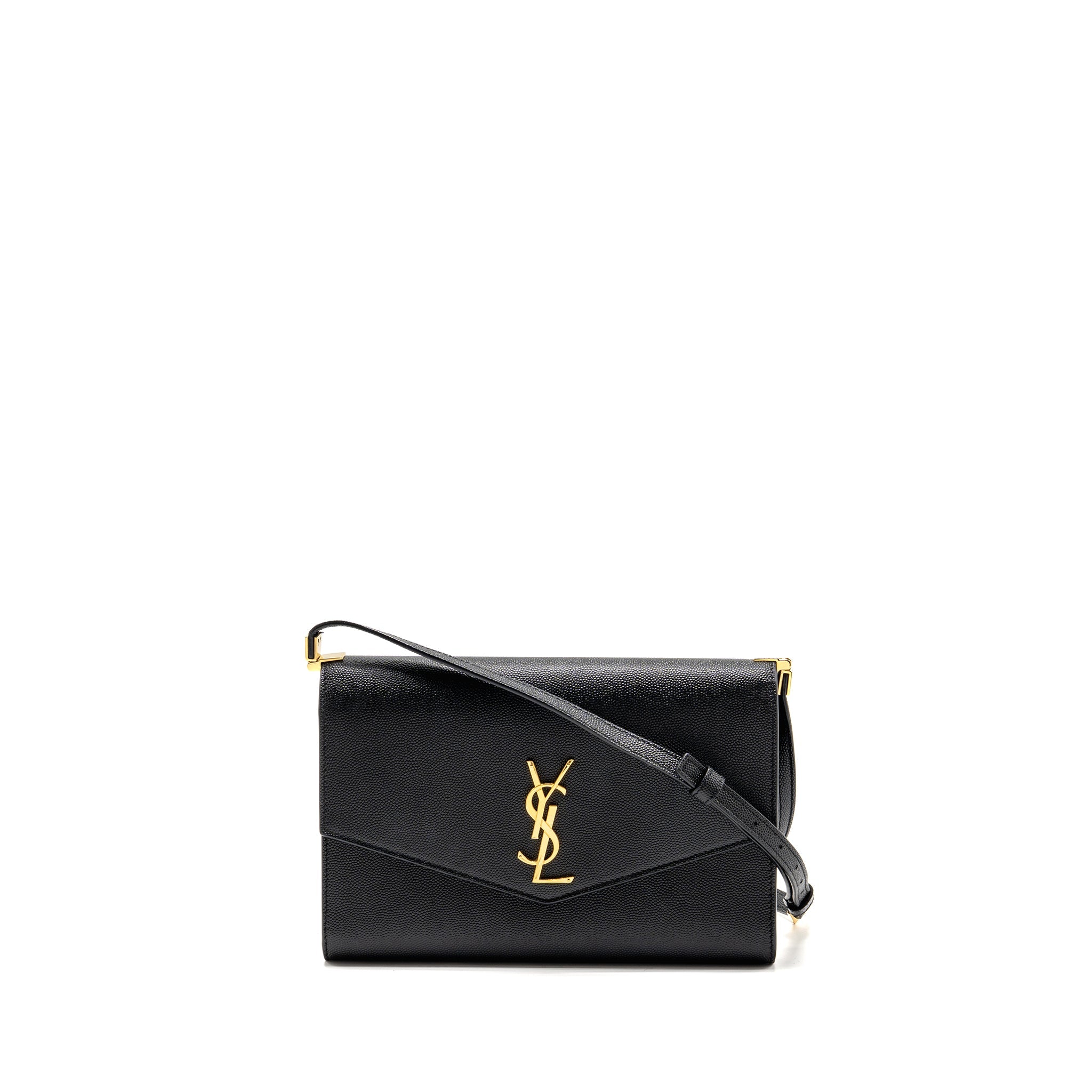SAINT LAURENT/YSL MINI UPTOWN CROSSBODY BAG CALFSKIN BLACK GHW