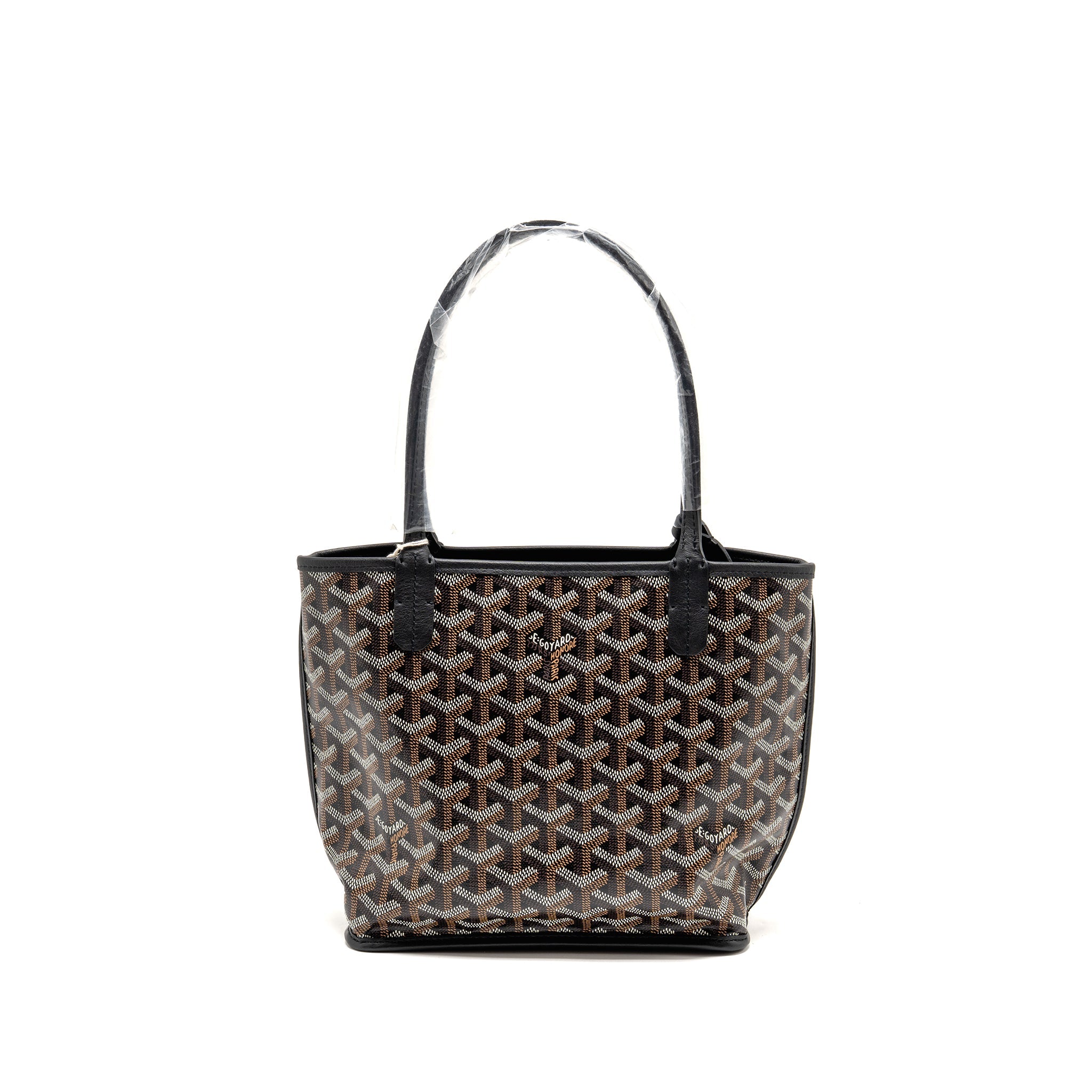GOYARD MINI ANJOU TOTE GOYARDINE CANVAS / LEATHER BLACK SHW