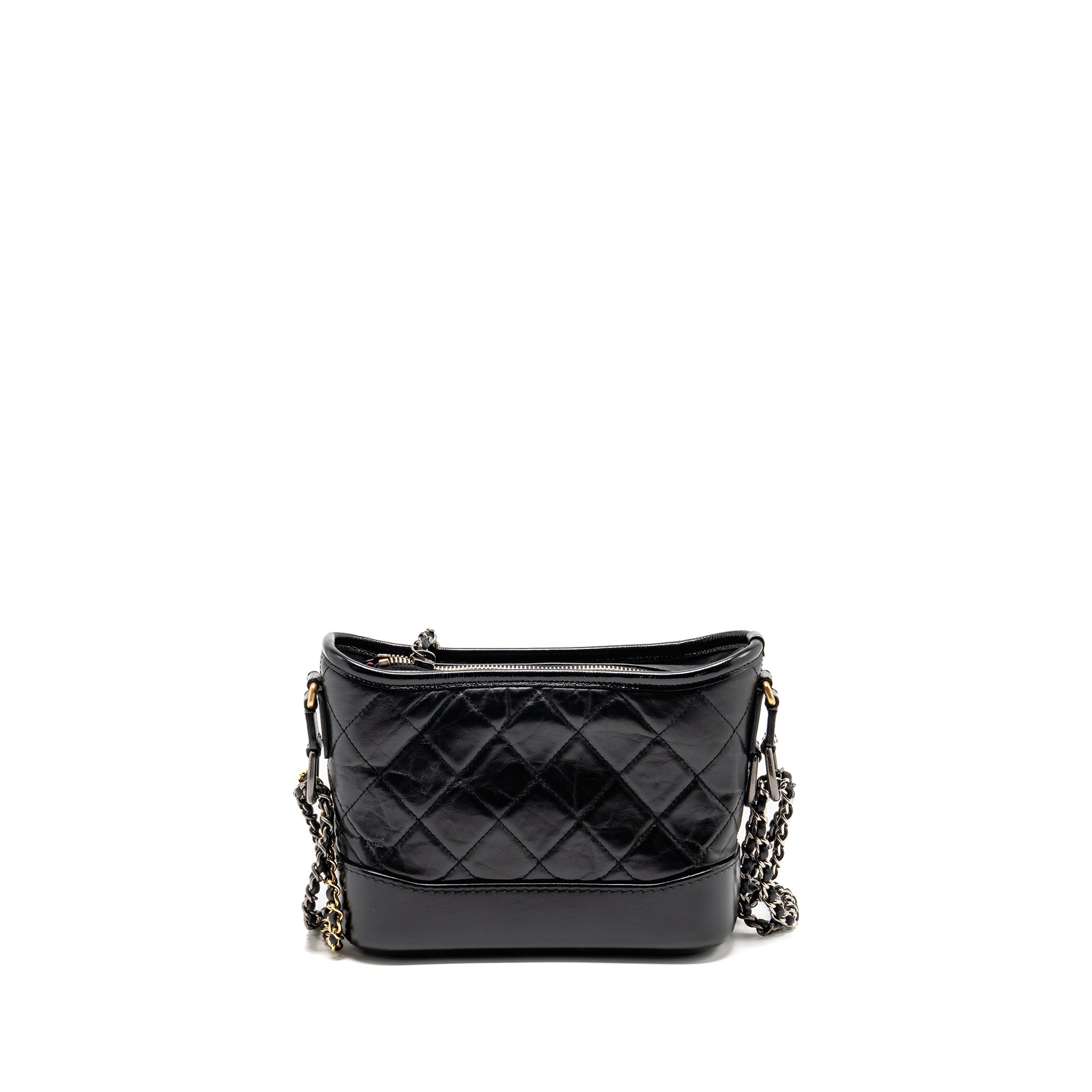 CHANEL SMALL GABRIELLE HOBO BAG AGED CALFSKIN BLACK MULTICOLOUR HARDWARE