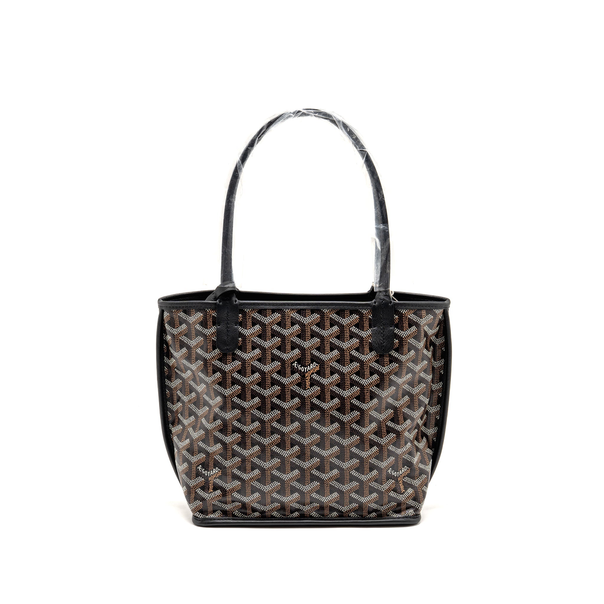 GOYARD MINI ANJOU TOTE GOYARDINE CANVAS / LEATHER BLACK SHW