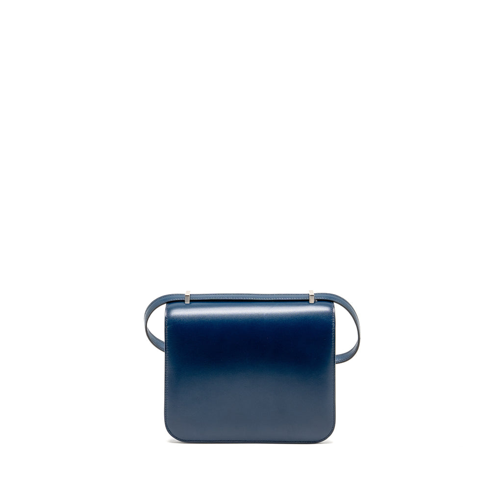 HERMES MINI CONSTANCE BOX LEATHER BLUE DE PERUSES SHW
