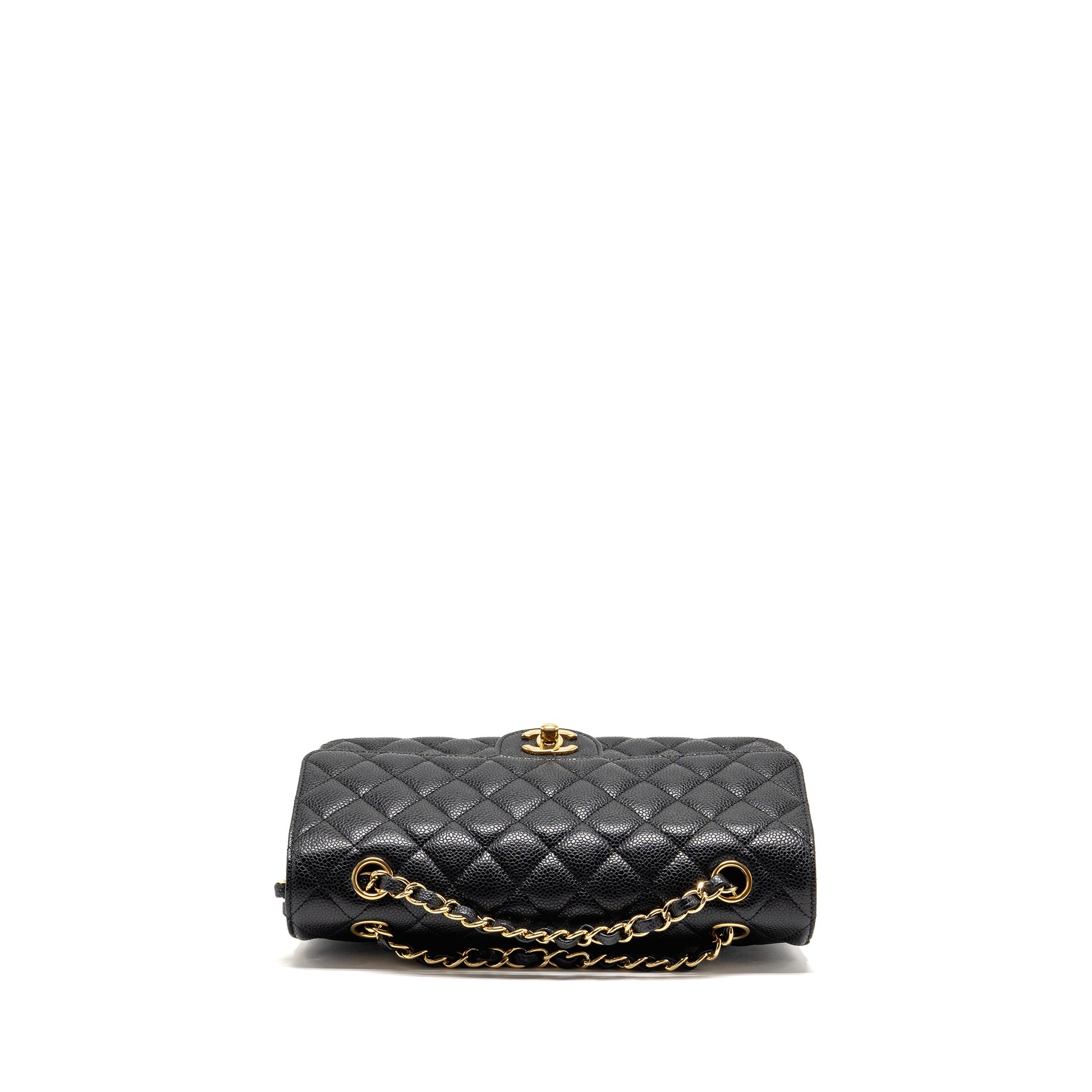 CHANEL MEDIUM CLASSIC DOUBLE FLAP BAG CAVIAR BLACK GHW
