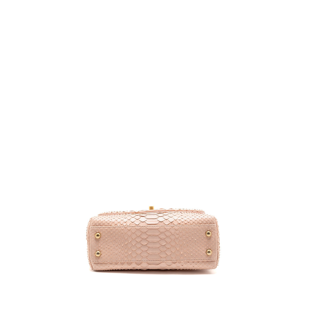 CHANEL SMALL COCO HANDLE PYTHON LIGHT PINK GHW