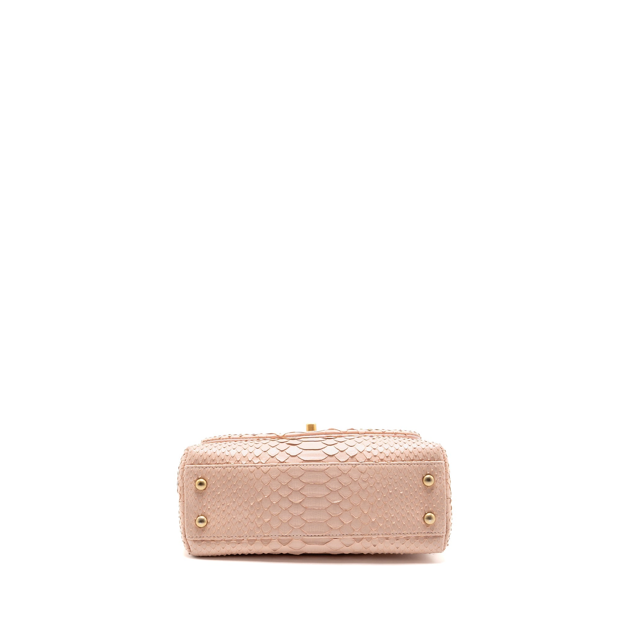 CHANEL SMALL COCO HANDLE PYTHON LIGHT PINK GHW