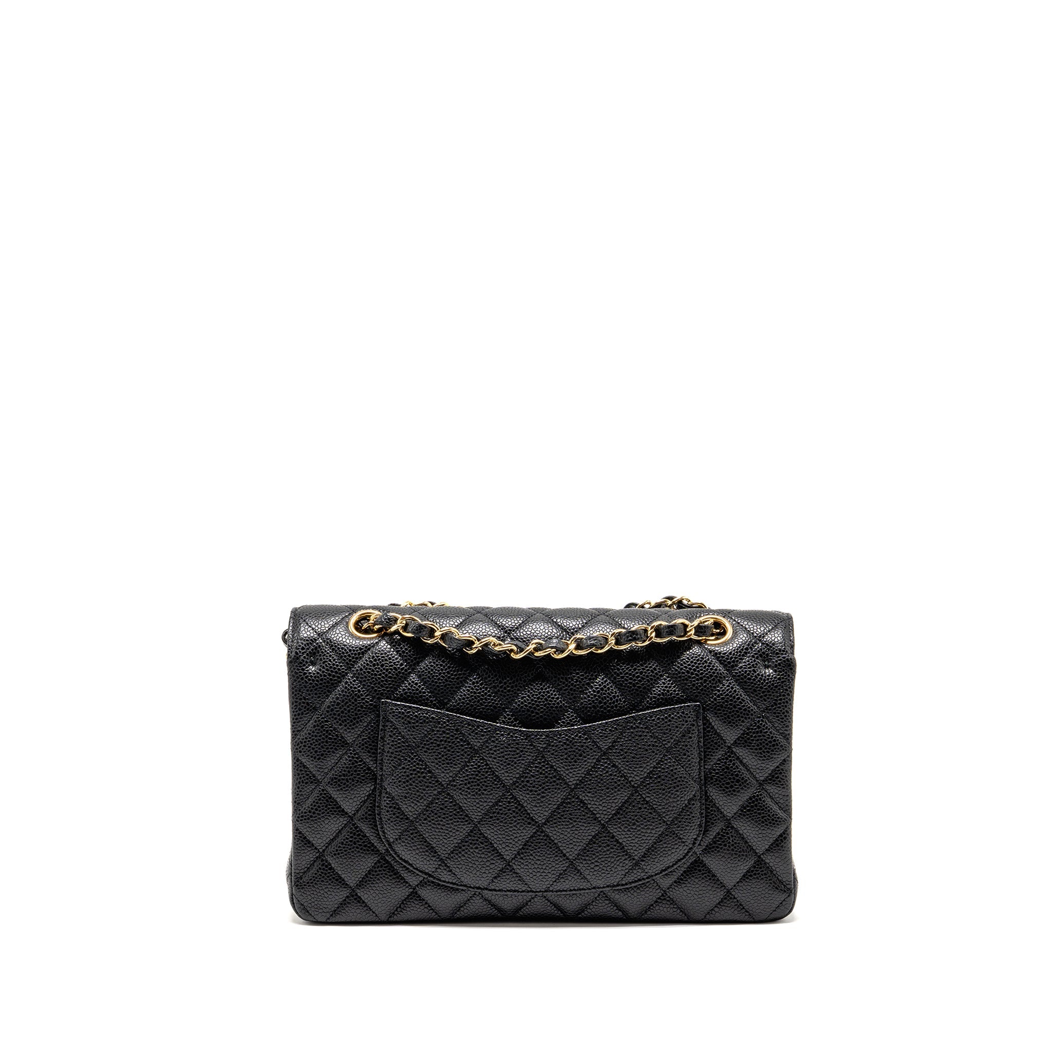CHANEL MEDIUM CLASSIC DOUBLE FLAP BAG CAVIAR BLACK GHW