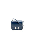 HERMES MINI CONSTANCE BOX LEATHER BLUE DE PERUSES SHW