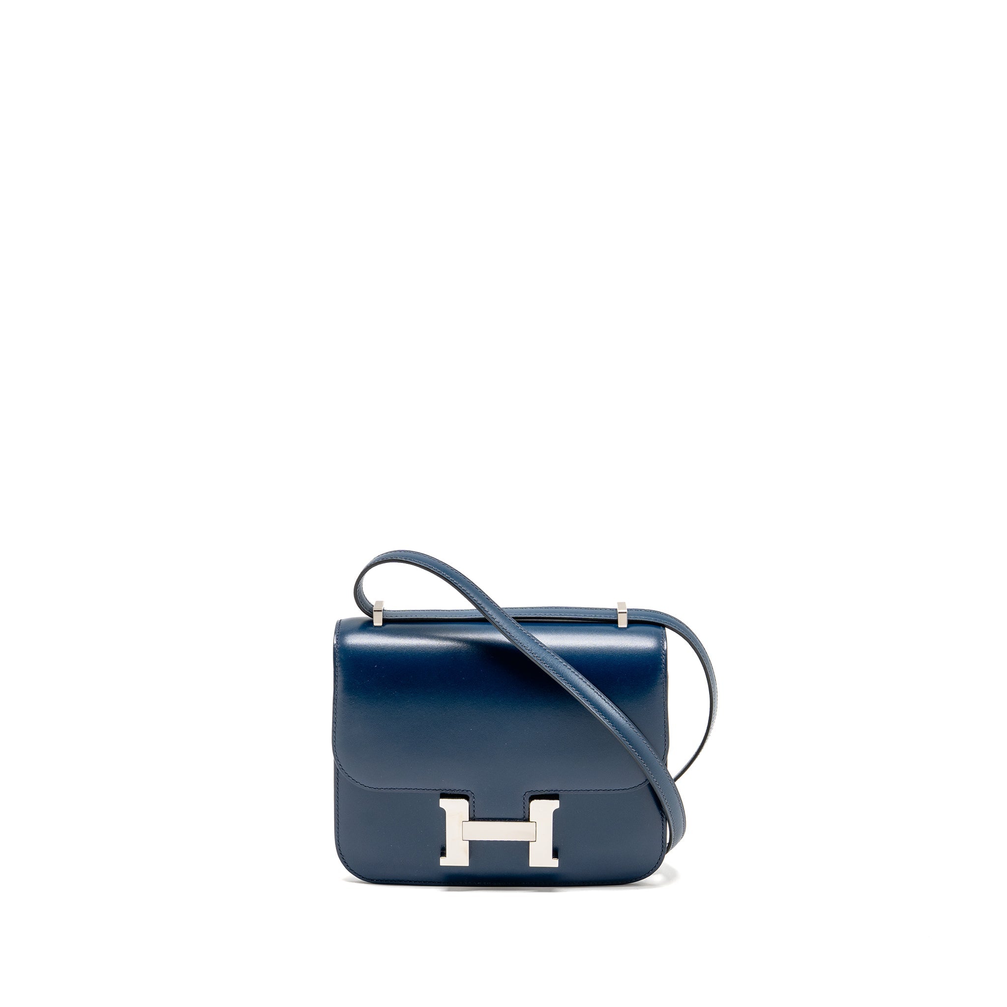 HERMES MINI CONSTANCE BOX LEATHER BLUE DE PERUSES SHW