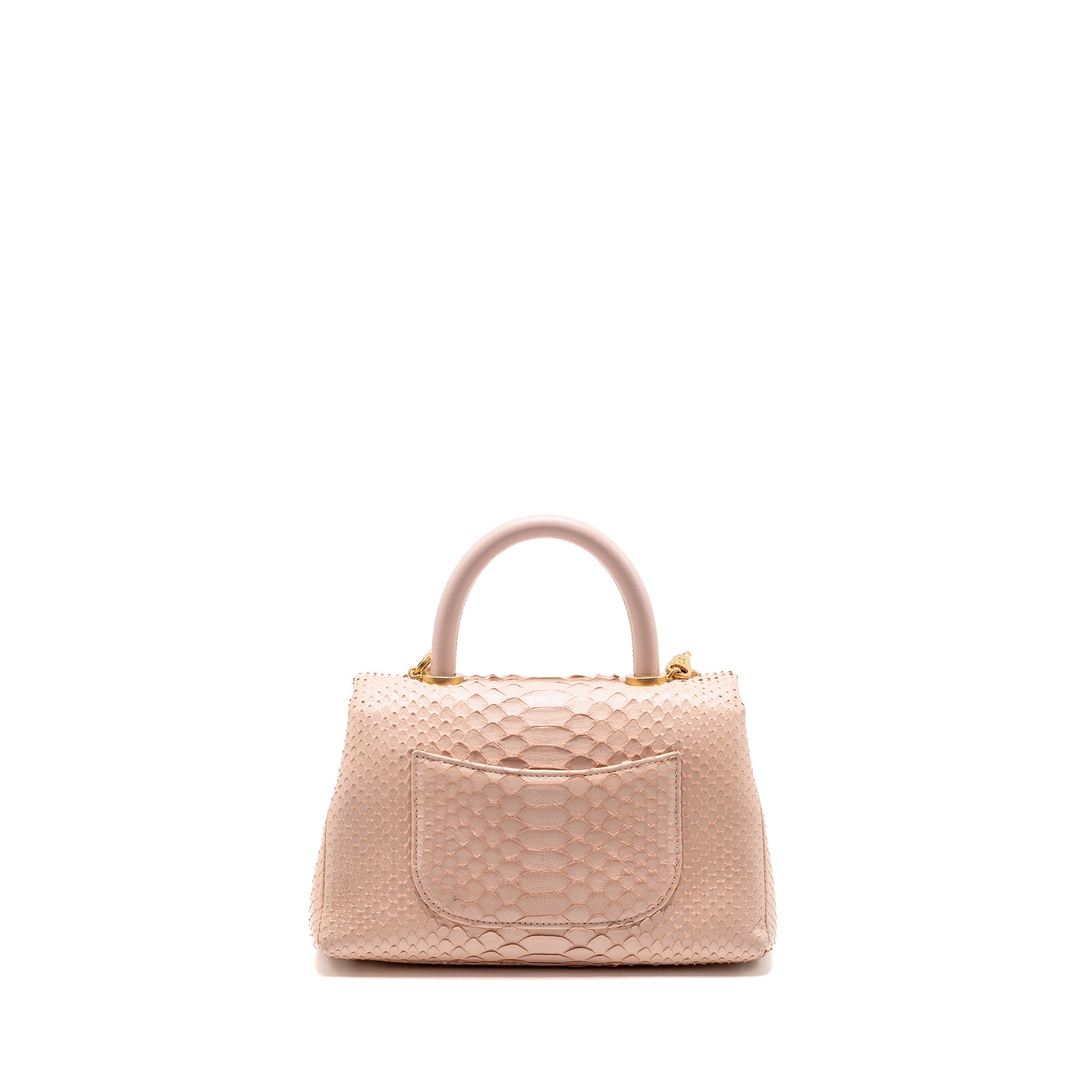 CHANEL SMALL COCO HANDLE PYTHON LIGHT PINK GHW