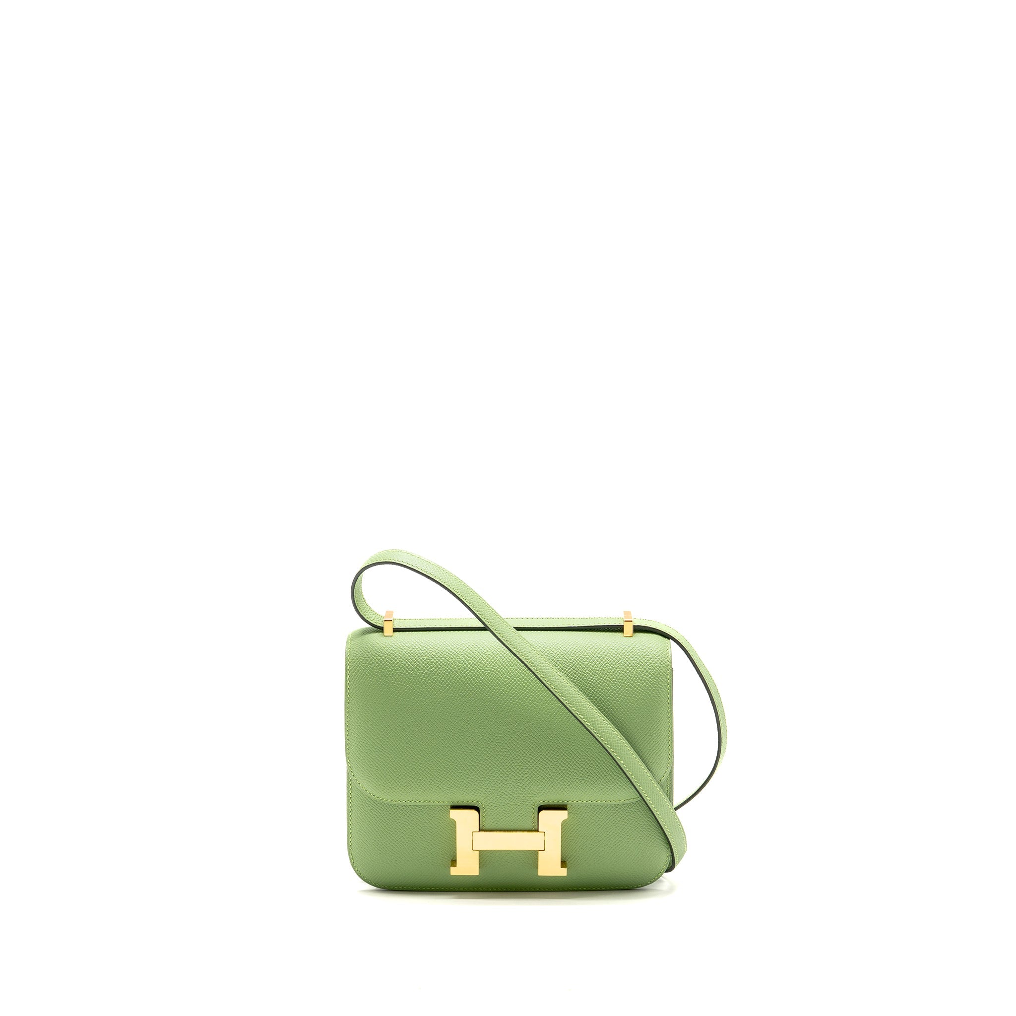 HERMES MINI CONSTANCE EPSOM VERT CRIQUET GHW
