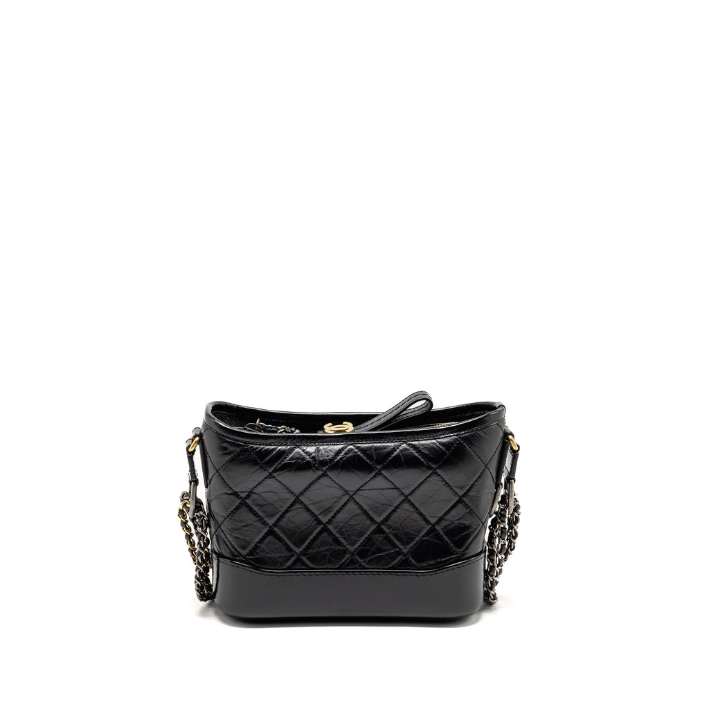 CHANEL SMALL GABRIELLE HOBO BAG CALFSKIN BLACK MULTICOLOR HARDWARE
