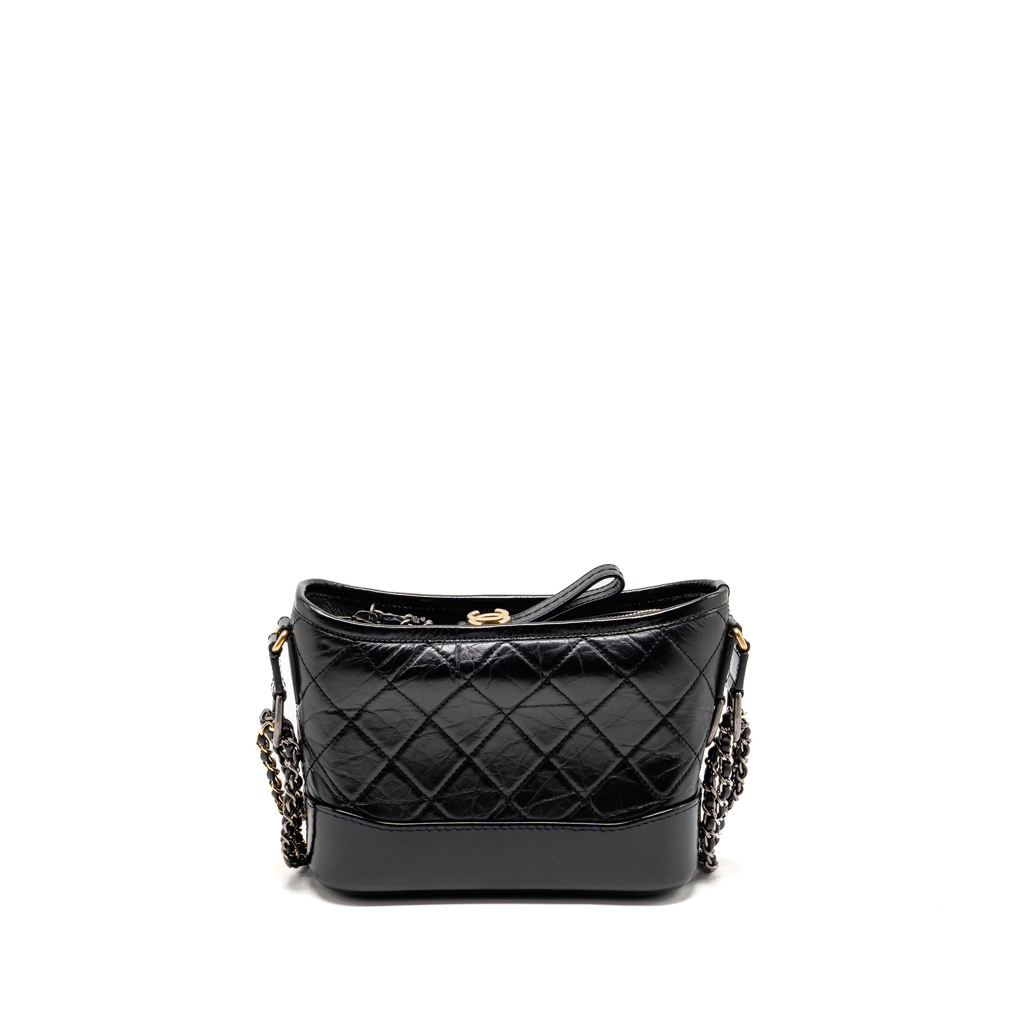 CHANEL SMALL GABRIELLE HOBO BAG CALFSKIN BLACK MULTICOLOR HARDWARE