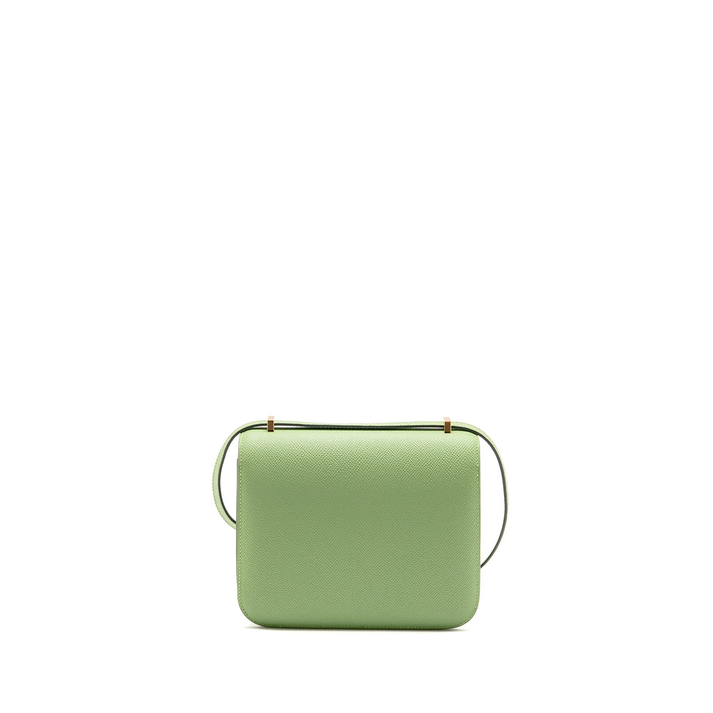 HERMES MINI CONSTANCE EPSOM VERT CRIQUET GHW