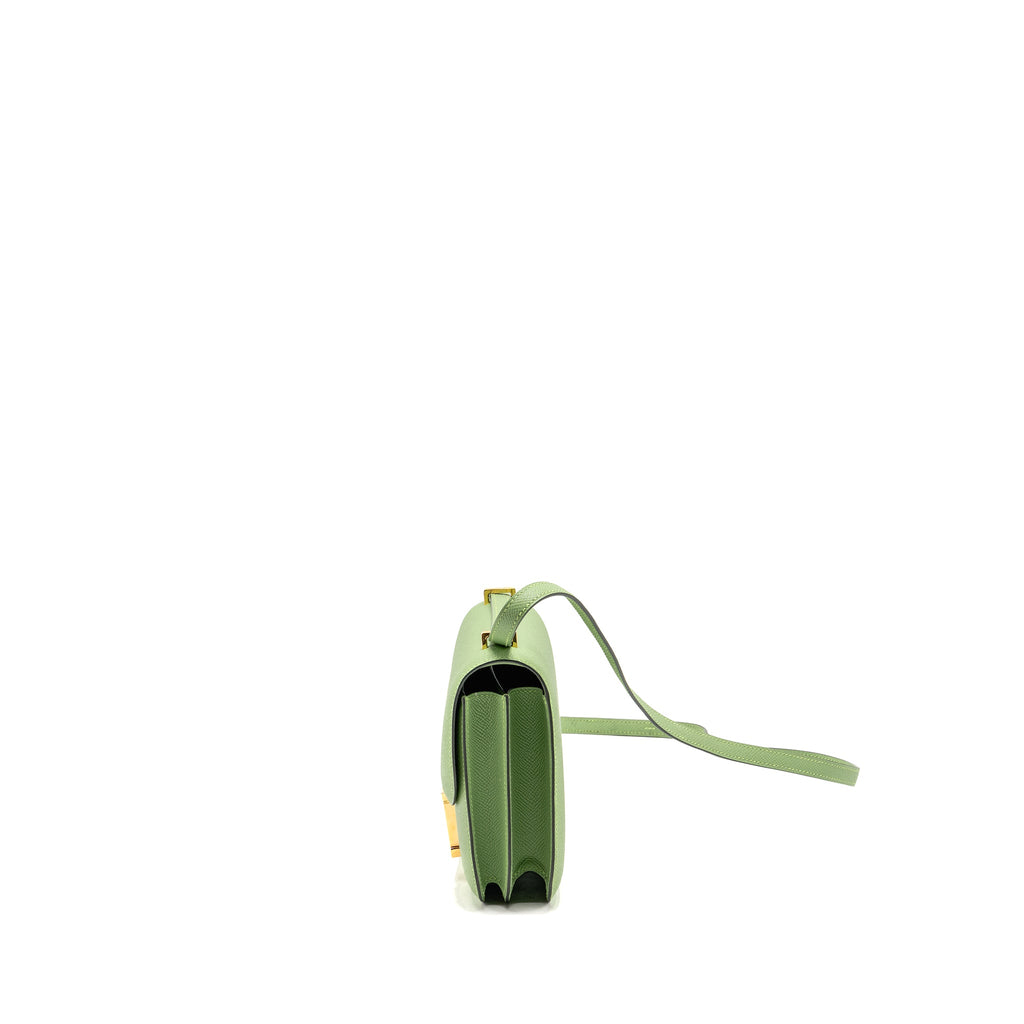 HERMES MINI CONSTANCE EPSOM VERT CRIQUET GHW