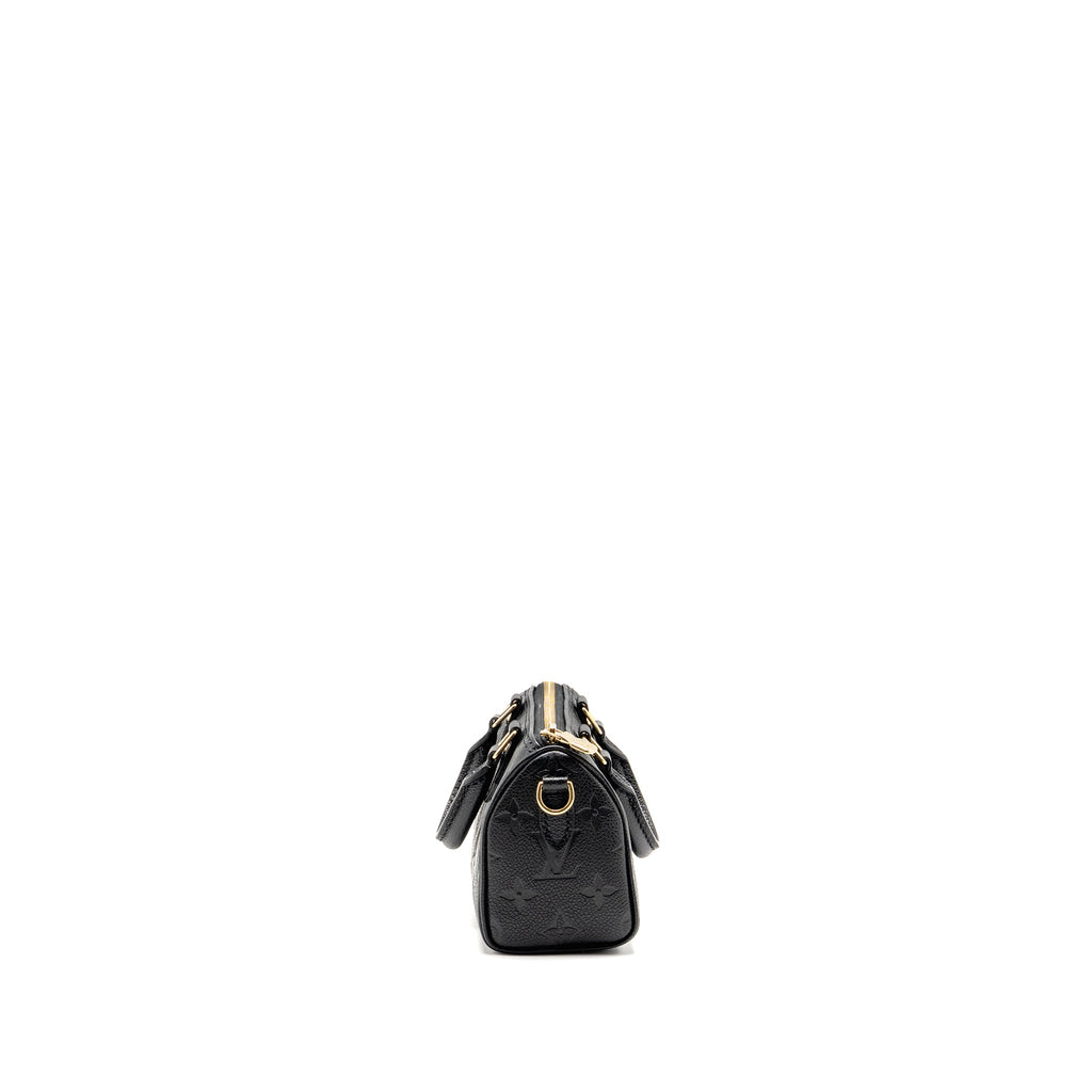 LOUIS VUITTON NANO SPEEDY MONOGRAM EMPREINTE LEATHER BLACK GHW