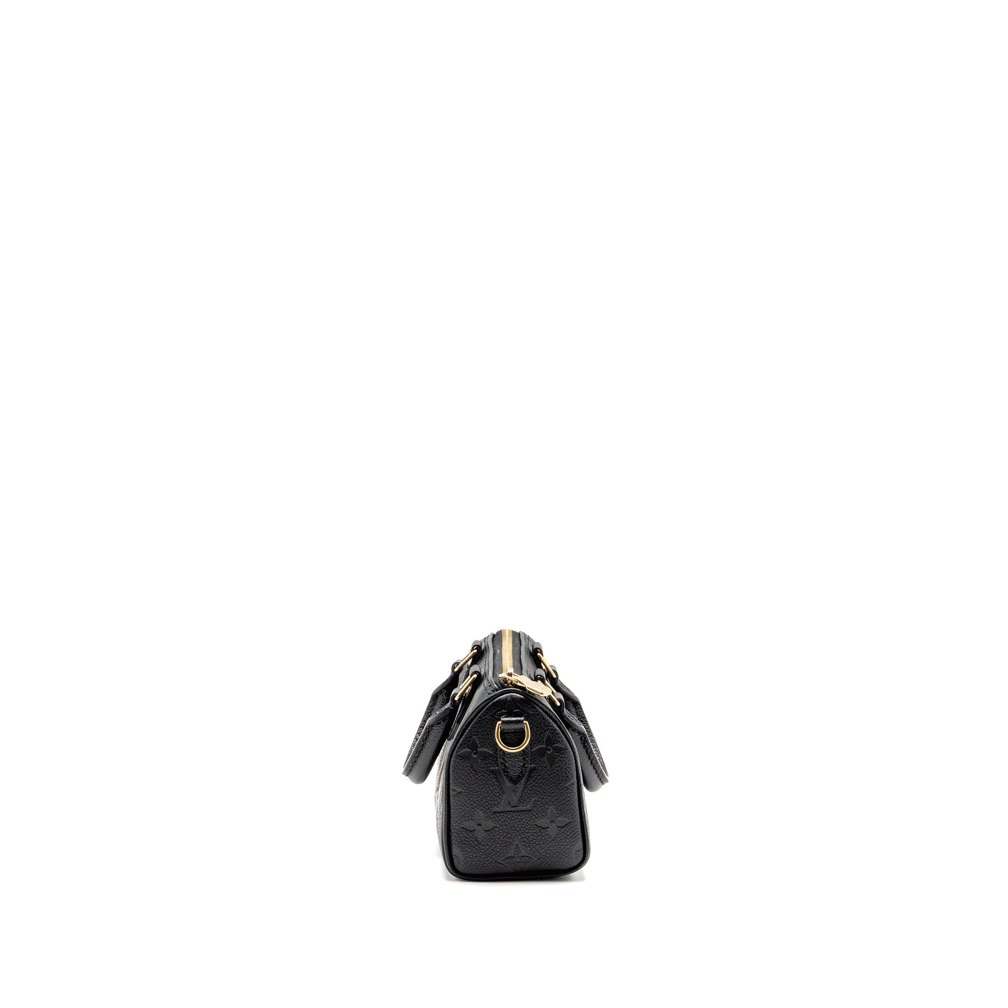 LOUIS VUITTON NANO SPEEDY MONOGRAM EMPREINTE LEATHER BLACK GHW
