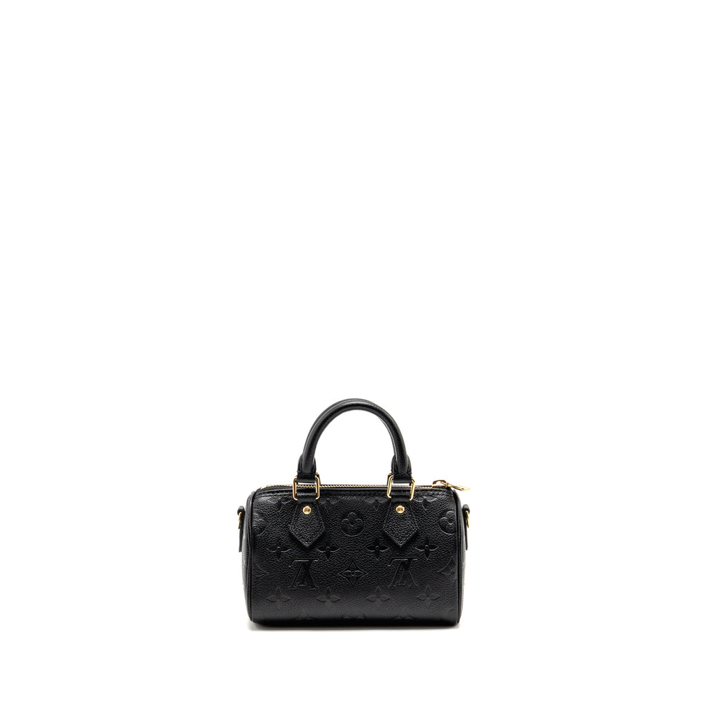 LOUIS VUITTON NANO SPEEDY MONOGRAM EMPREINTE LEATHER BLACK GHW