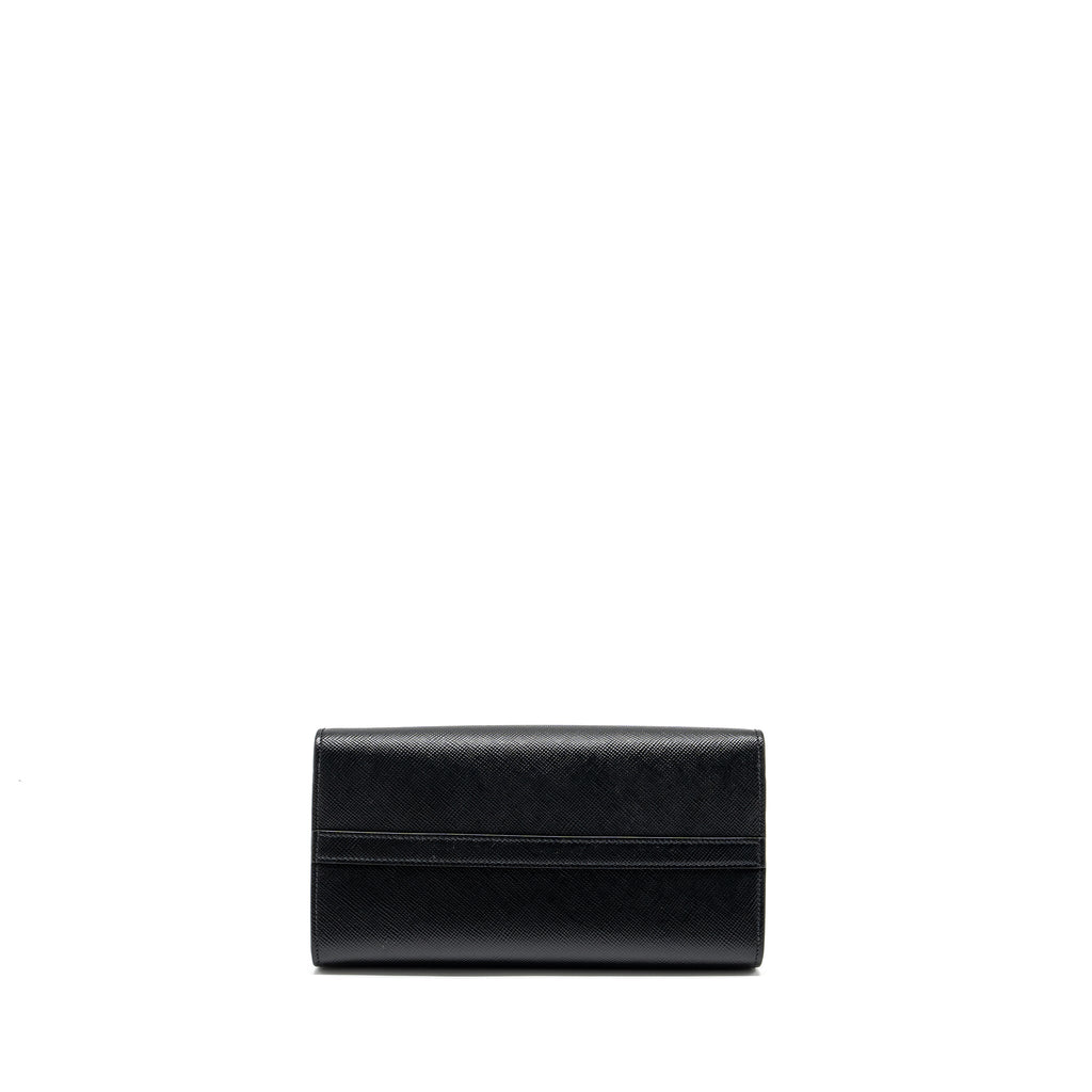 PRADA SMALL MONOCHROME TOTE BAG SAFFIANO CALFSKIN BLACK GHW