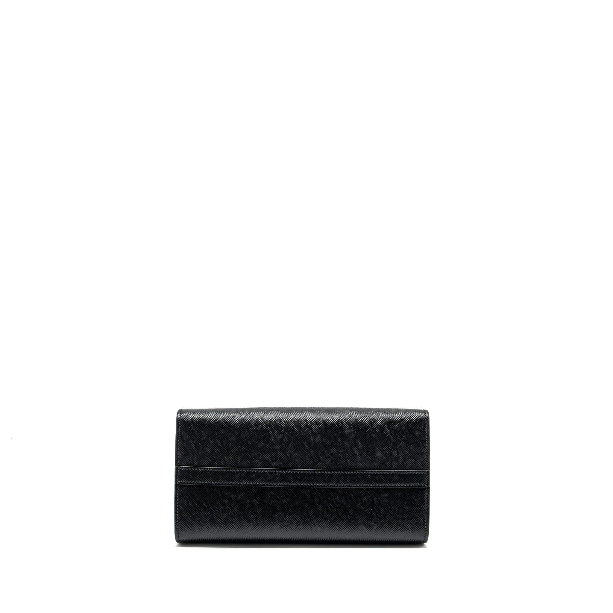PRADA SMALL MONOCHROME TOTE BAG SAFFIANO CALFSKIN BLACK GHW