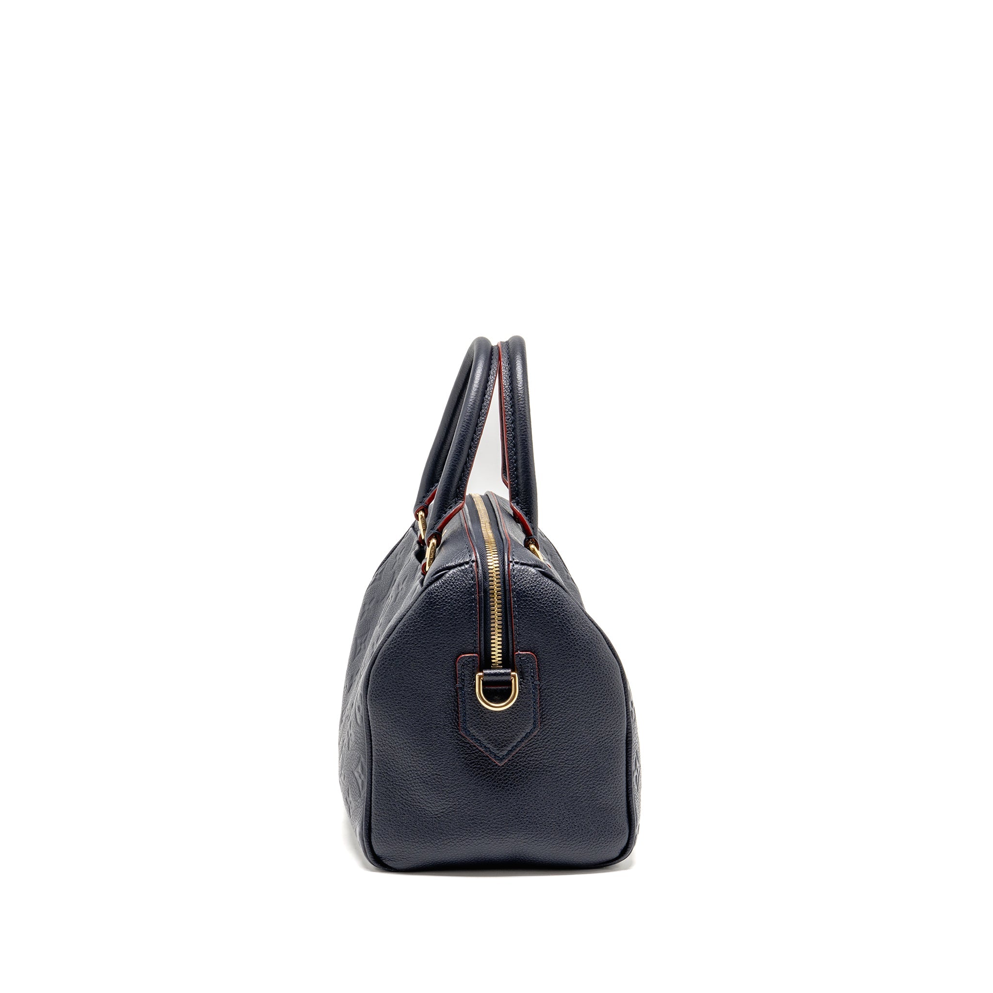 LOUIS VUITTON SPEEDY 25 BANDOULIERE MONOGRAM EMPREINTE NAVY / RED GHW