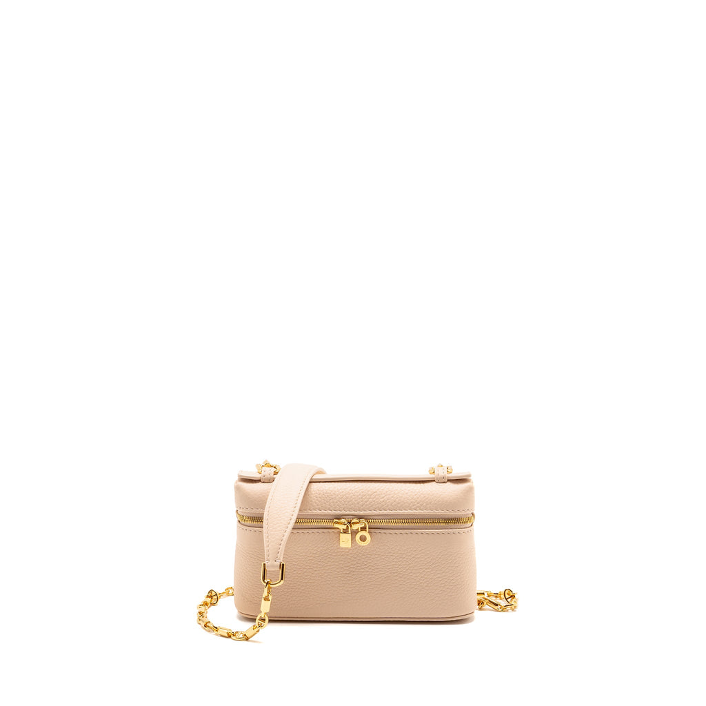 LORO PIANA EXTRA POCKET MINI POUCH CALFSKIN LIGHT PINK GHW
