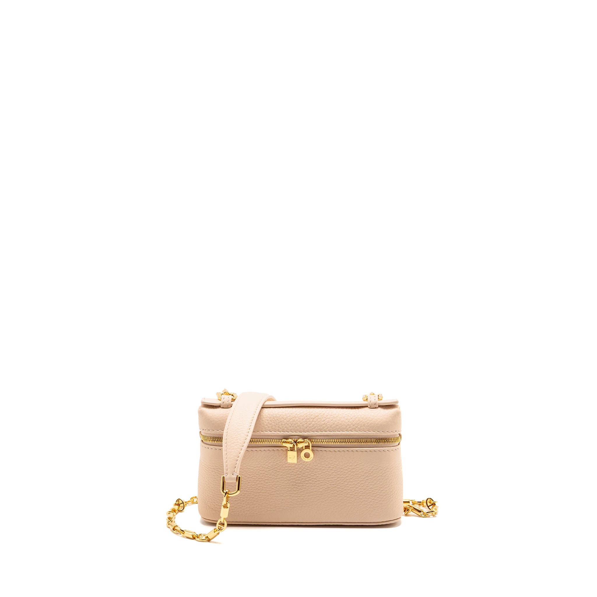 LORO PIANA EXTRA POCKET MINI POUCH CALFSKIN LIGHT PINK GHW
