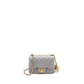 CHANEL PEARL CRUSH MINI SQUARE FLAP BAG LAMBSKIN GREY GHW (MICROCHIP)