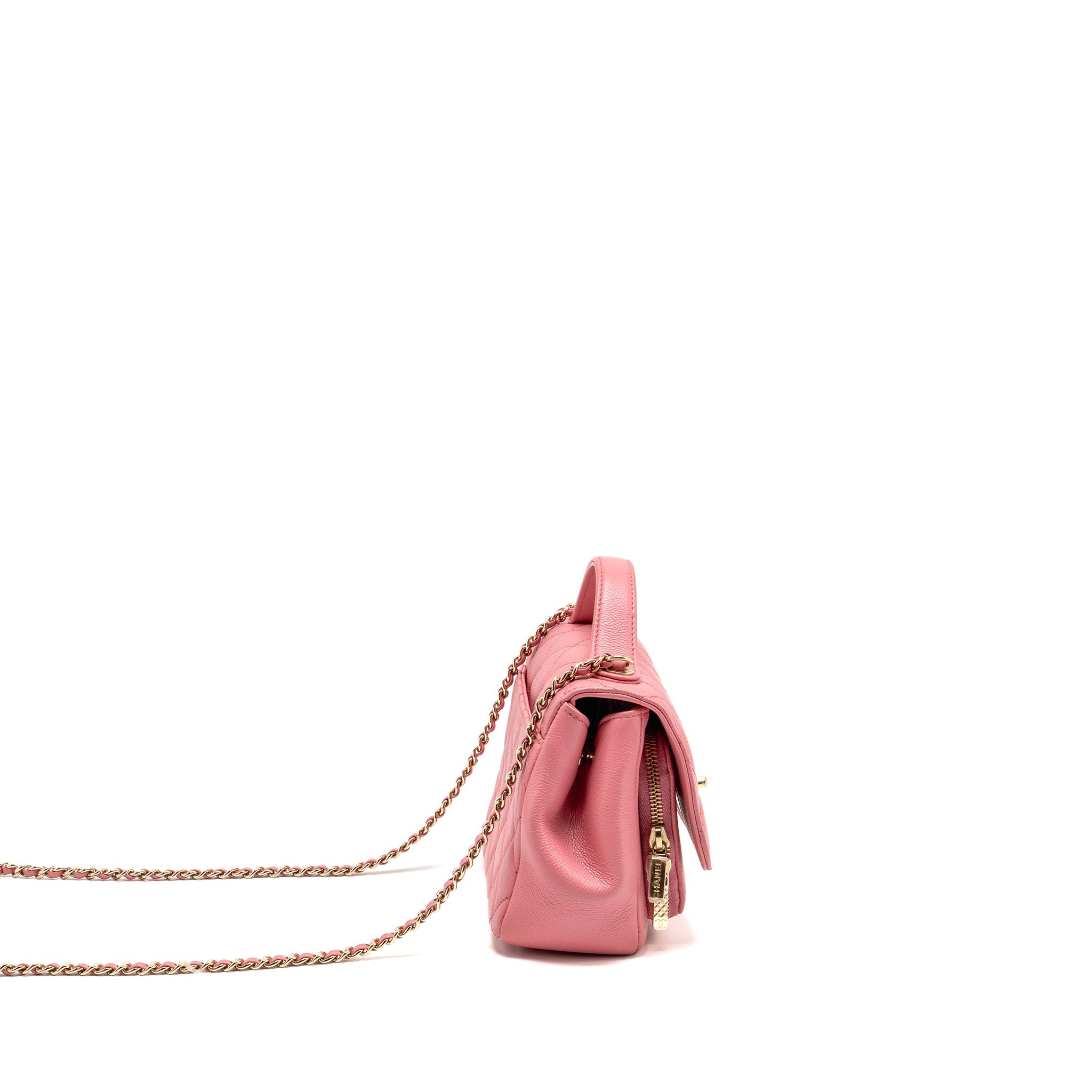 CHANEL SMALL BUSINESS AFFINITY CAVIAR PINK LGHW(MICROCHIP)