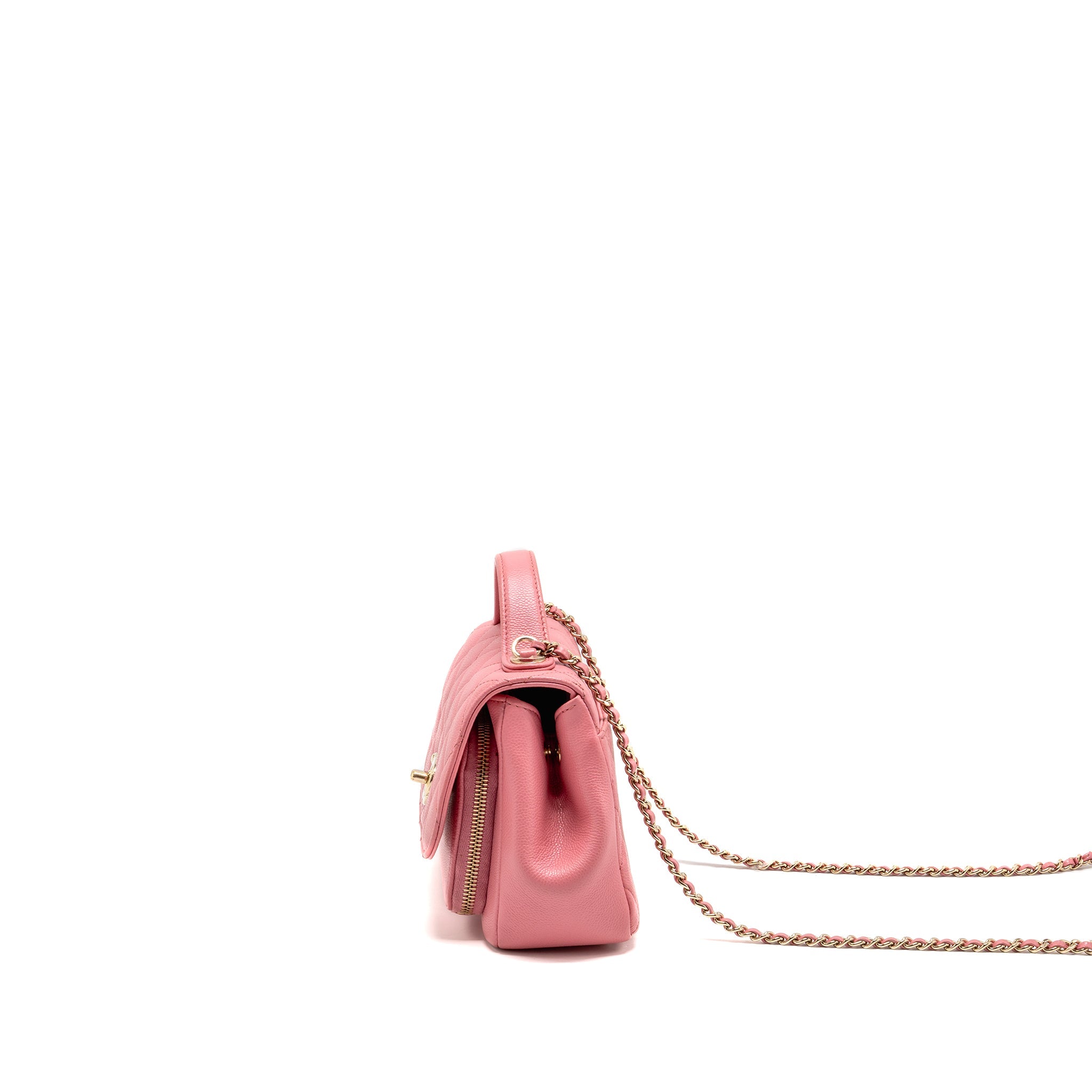 CHANEL SMALL BUSINESS AFFINITY CAVIAR PINK LGHW(MICROCHIP)