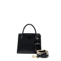 PRADA SMALL MONOCHROME TOTE BAG SAFFIANO CALFSKIN BLACK GHW