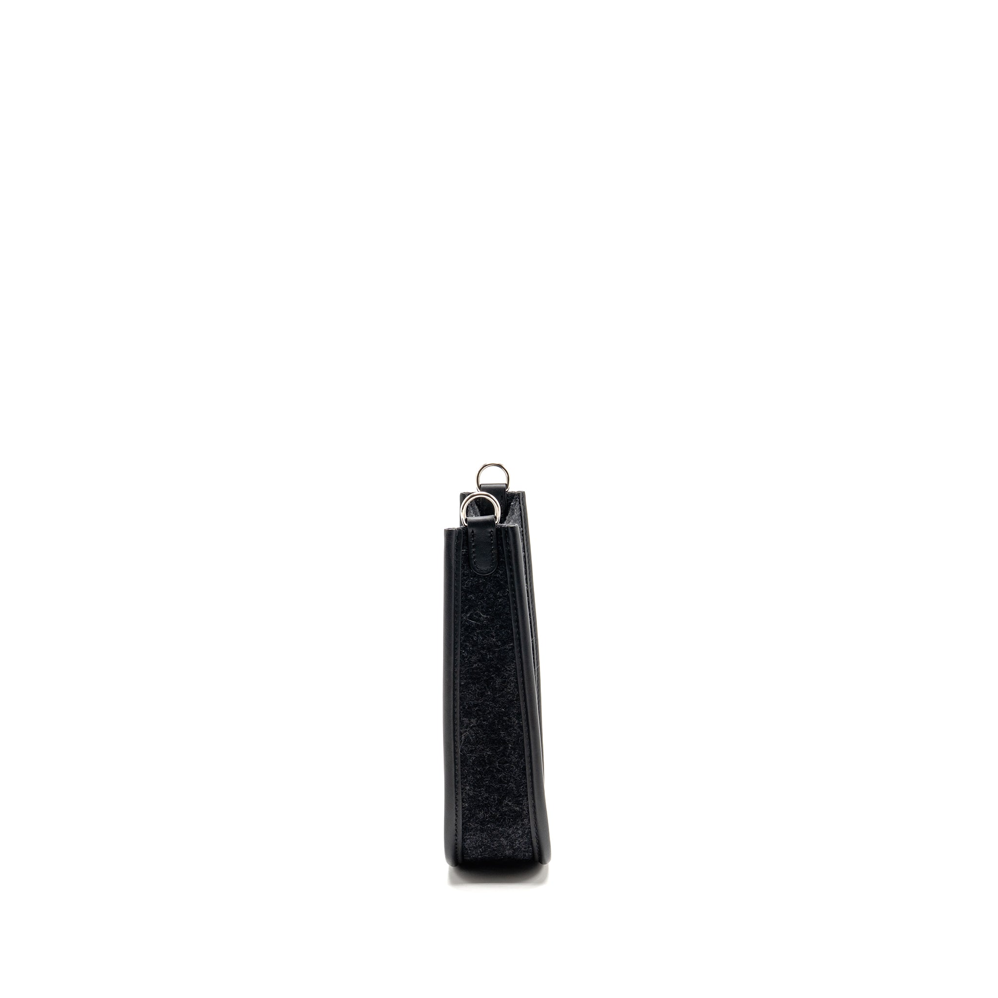 HERMES MINI EVELYNE FEUTRE/SWIFT/SANGLE WOOL GRAPHITE/BLACK SHW