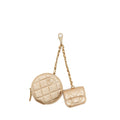 CHANEL 25C COIN POUCH AND AIRPODS CASE METALLIC LAMBSKIN GOLD GHW (MICROCHIP)
