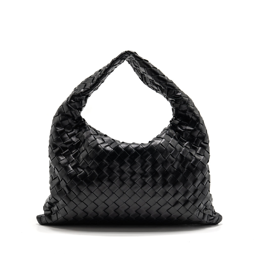 BOTTEGA VENETA HOP BAG CALFSKIN BLACK GHW