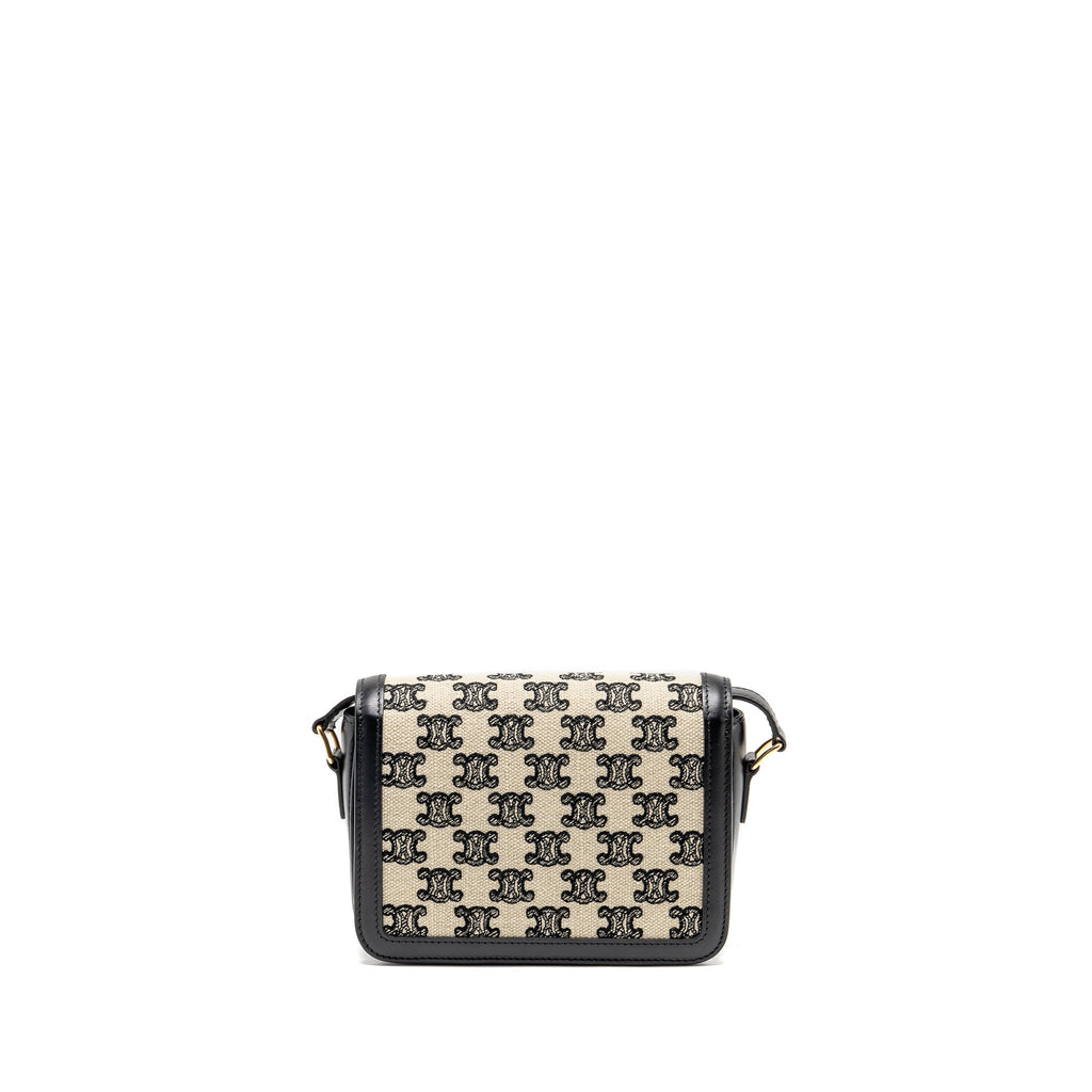 CELINE TEEN TRIOMPHE BAG TRIOMPHE CANVAS/CALFSKIN BLACK/WHITE GHW