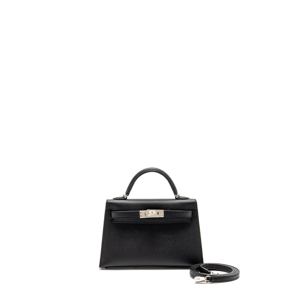HERMES MINI KELLY II EPSOM BLACK SHW