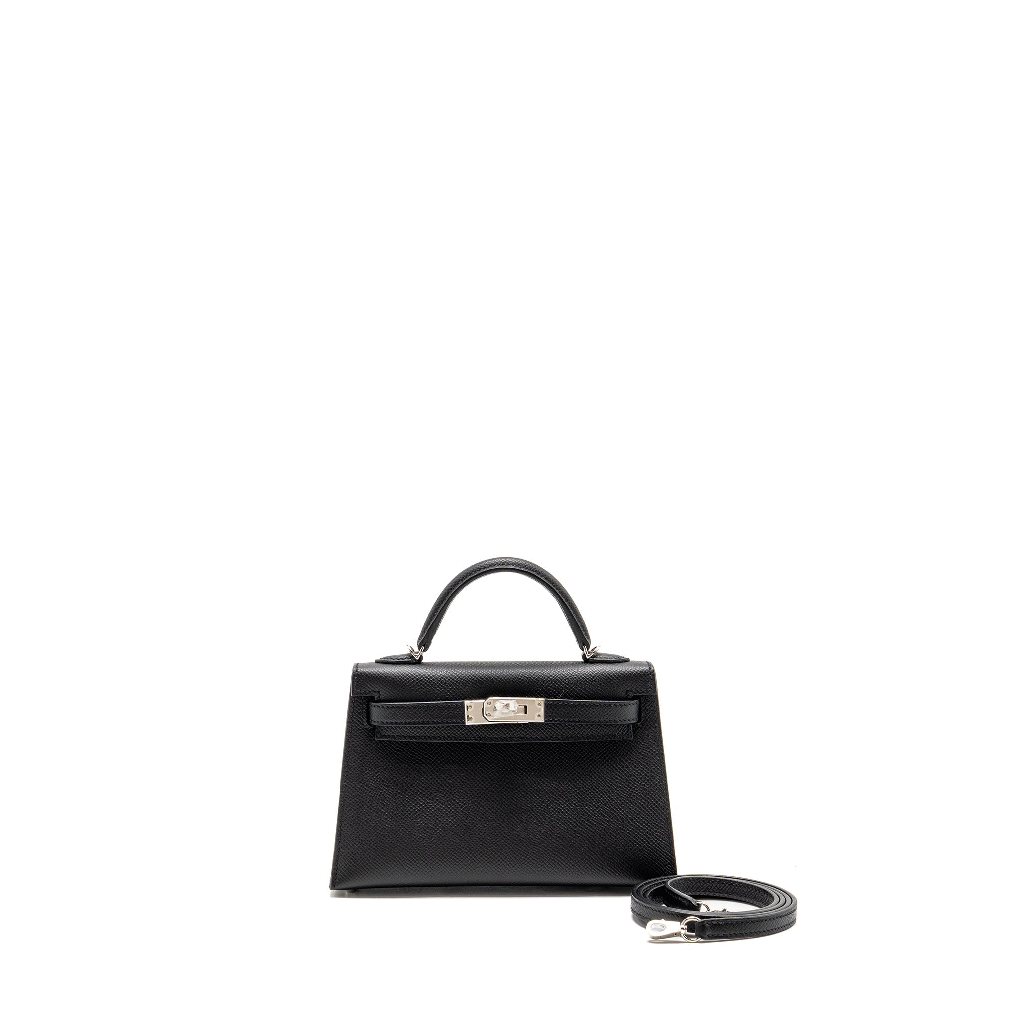 HERMES MINI KELLY II EPSOM BLACK SHW