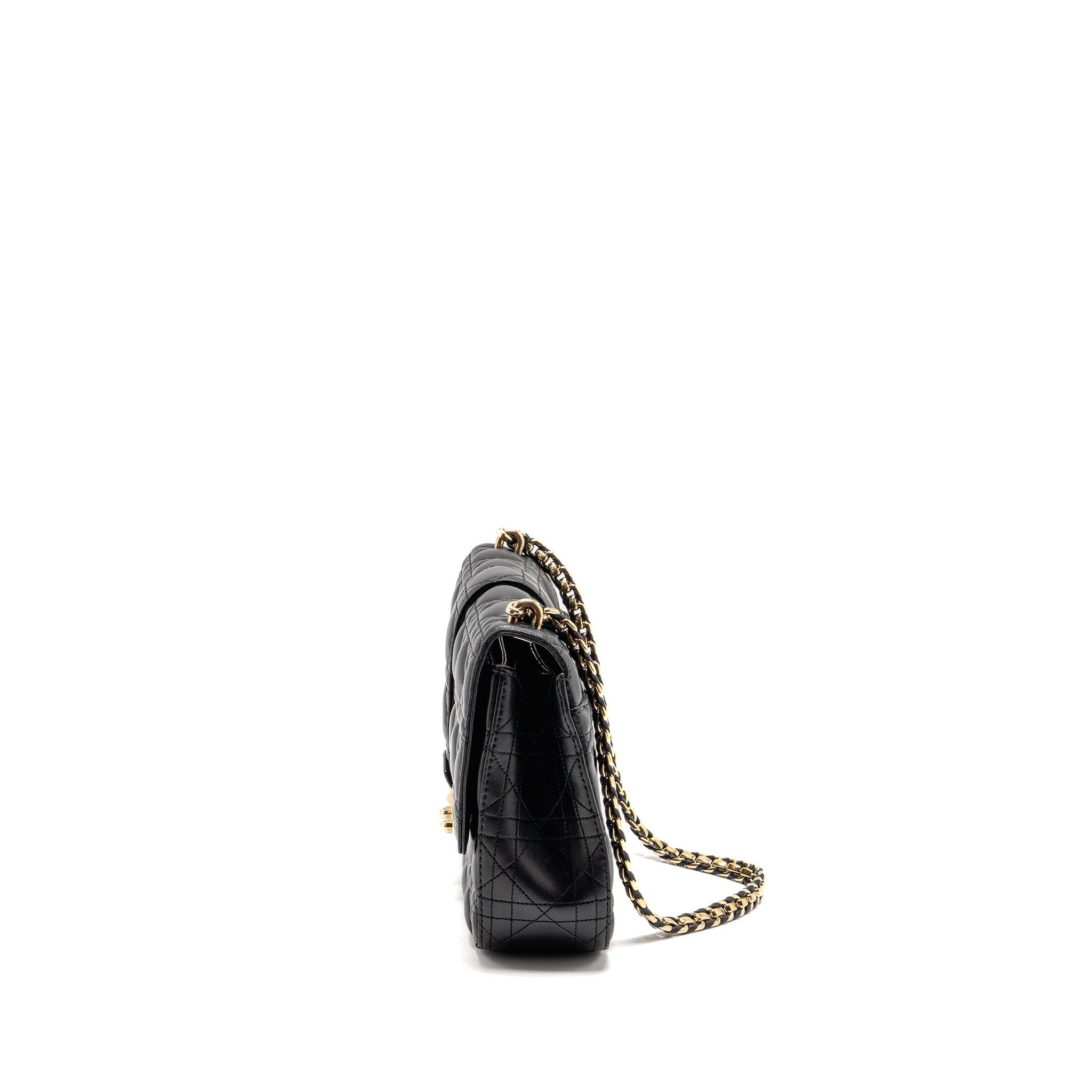 DIOR MISS DIOR FLAP BAG LAMBSKIN BLACK LGHW