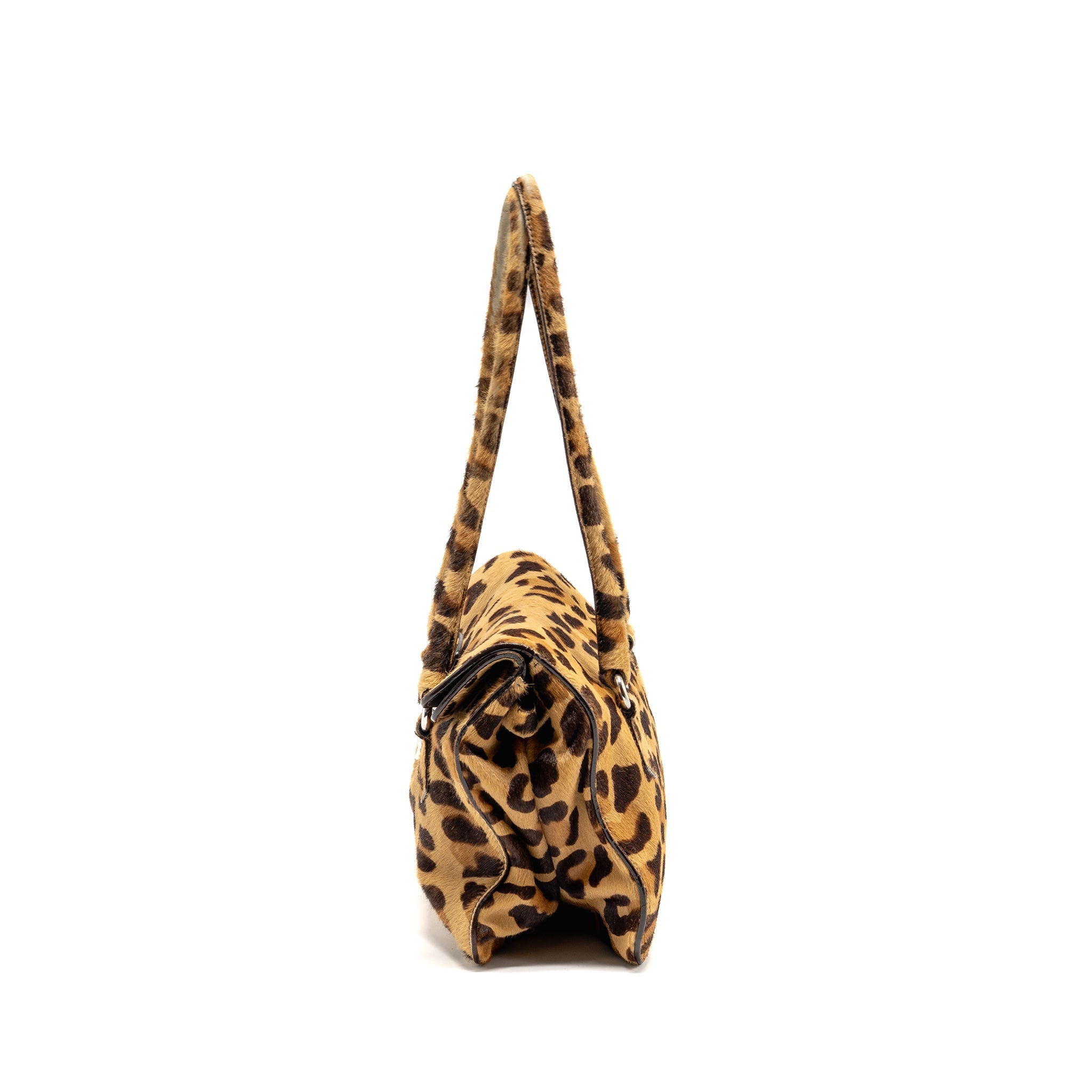 PRADA LEOPARD PRINT SHOULDER BAG PONYHAIR MULTICOLOURED SHW