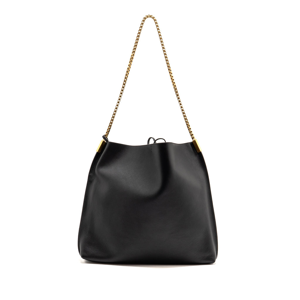 SAINT LAURENT/YSL SUZANNE HOBO BAG CALFSKIN BLACK GHW