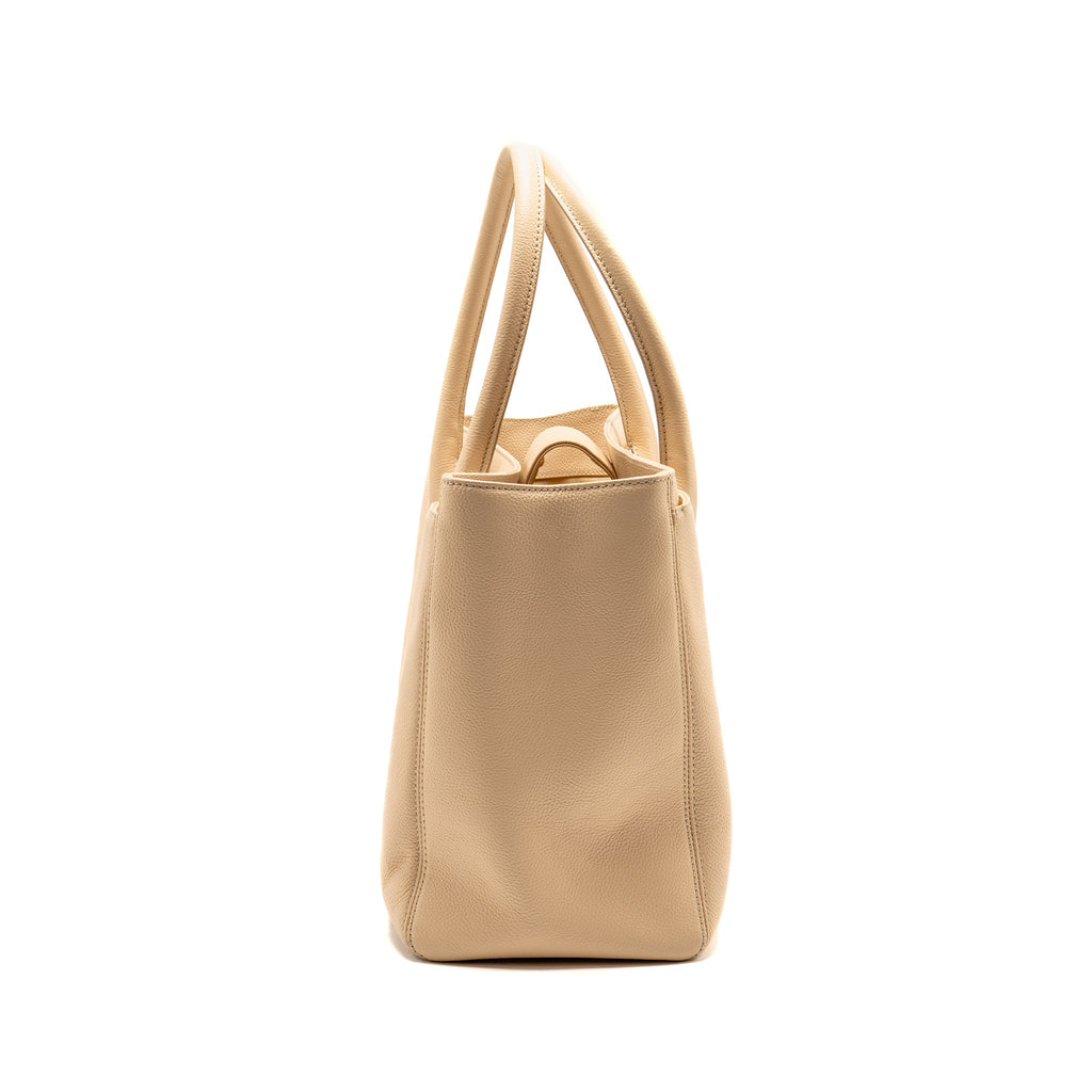 CHANEL CERF TOTE BAG CAVIAR BEIGE GHW