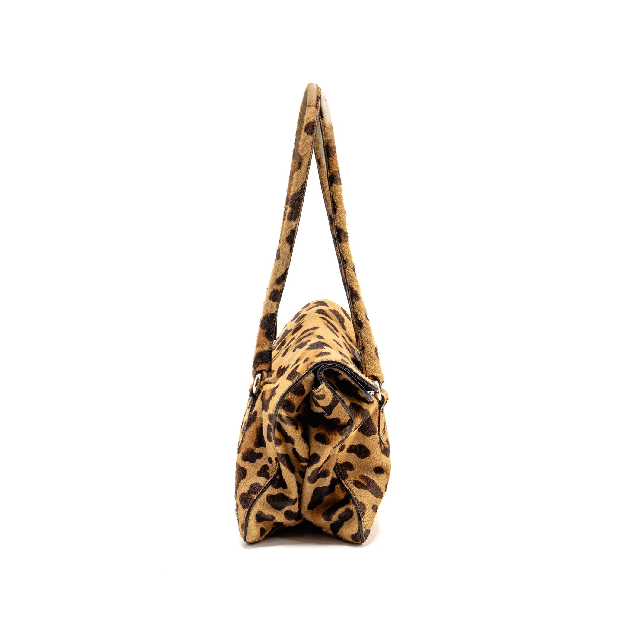 PRADA LEOPARD PRINT SHOULDER BAG PONYHAIR MULTICOLOURED SHW