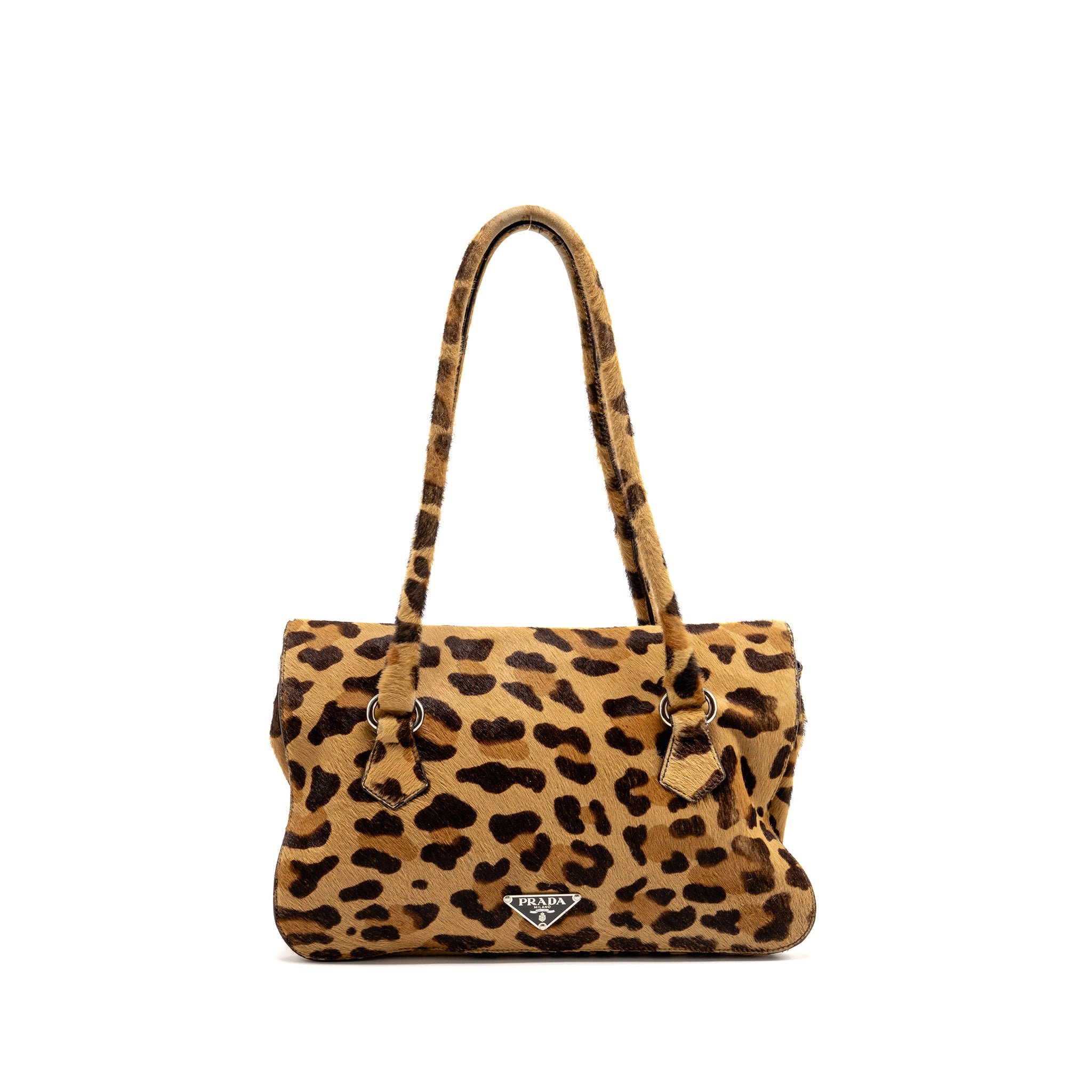 PRADA LEOPARD PRINT SHOULDER BAG PONYHAIR MULTICOLOURED SHW