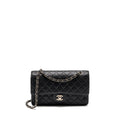 CHANEL MEDIUM CLASSIC DOUBLE FLAP BAG CAVIAR BLACK SHW