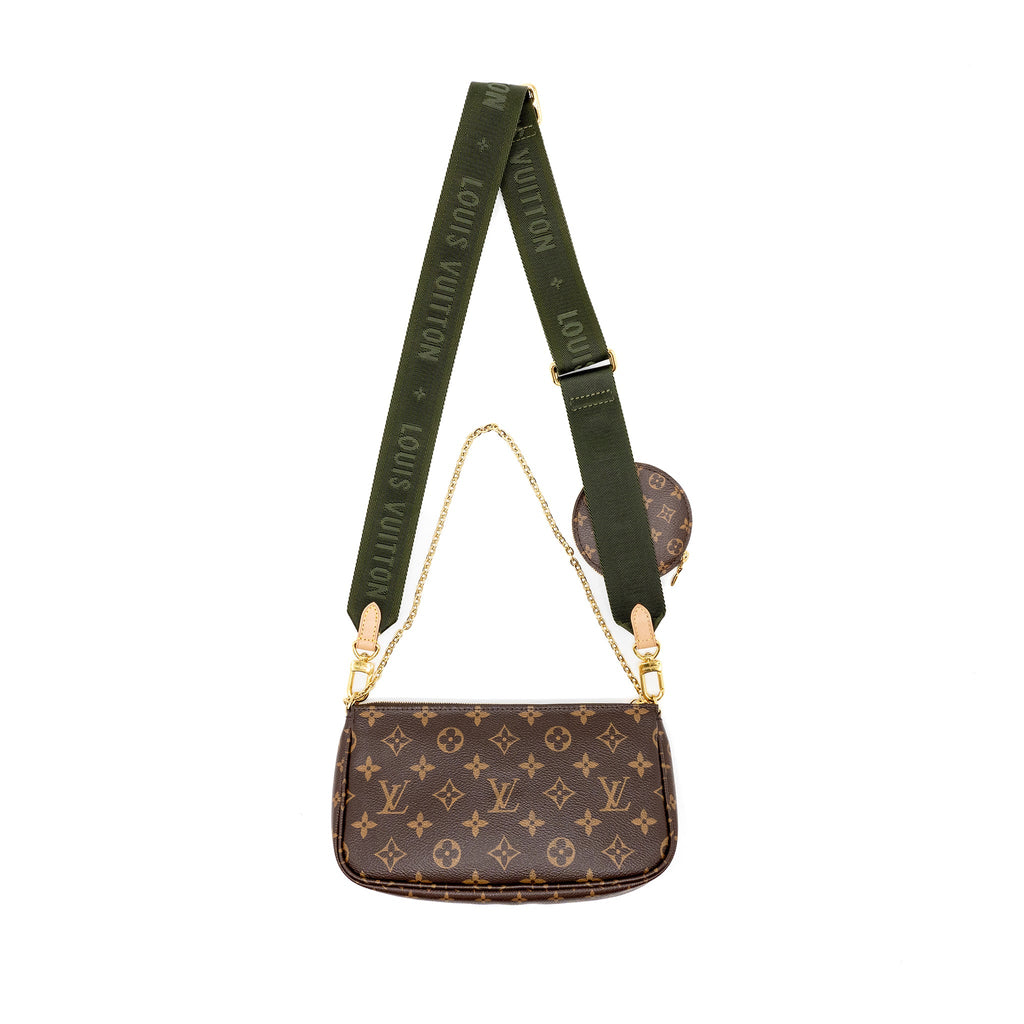 LOUIS VUITTON MULTI POCHETTE MONOGRAM CANVAS KHAKI STRAP GHW