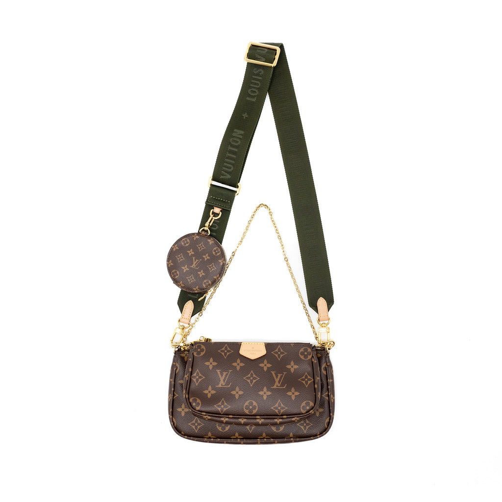 LOUIS VUITTON MULTI POCHETTE MONOGRAM CANVAS KHAKI STRAP GHW
